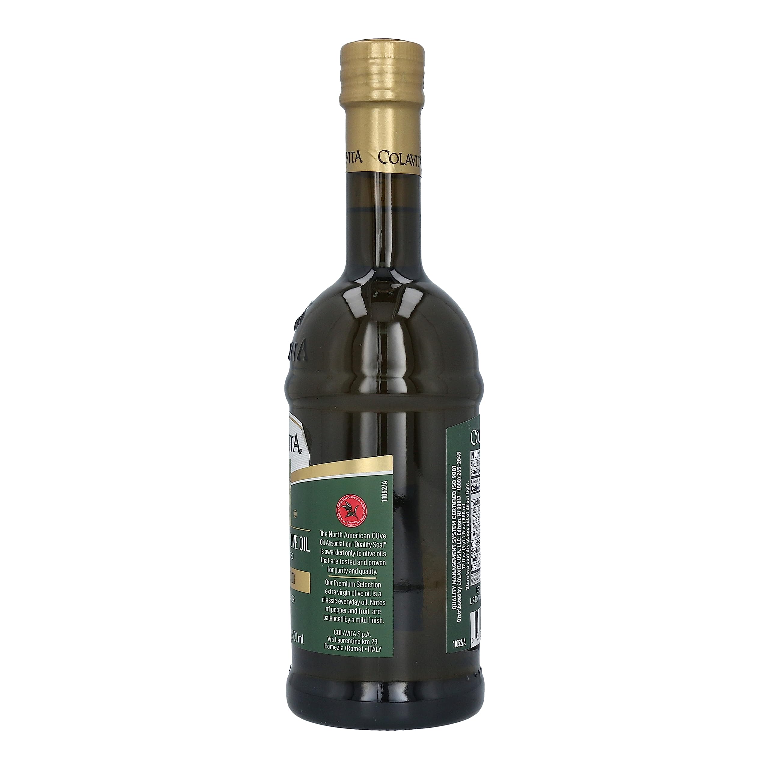 Extra Virgin Olive Oil - Colavita - Premium Selection - First Cold Pressed EVOO - 17oz Glass Bottle