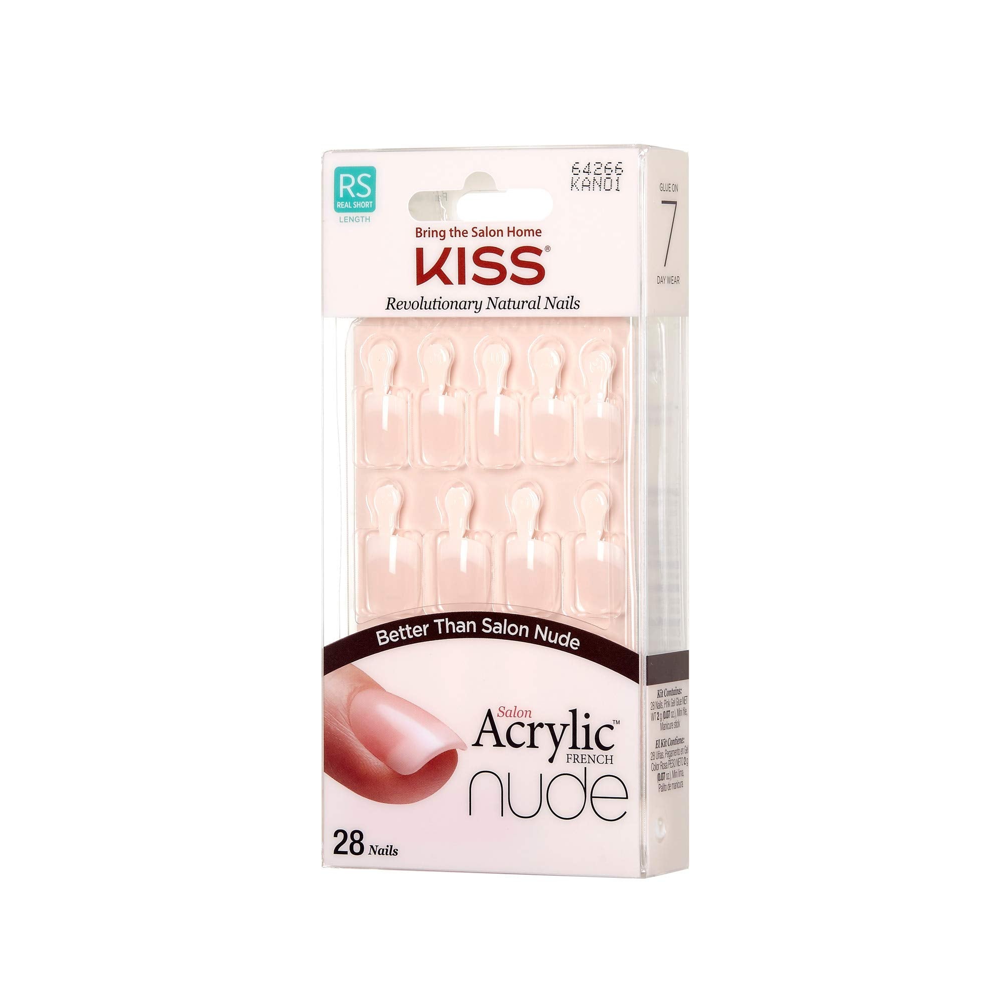 Kiss Salon Acrylic Nude French Nails 28 Count (Breathtaking) (6 Pack)