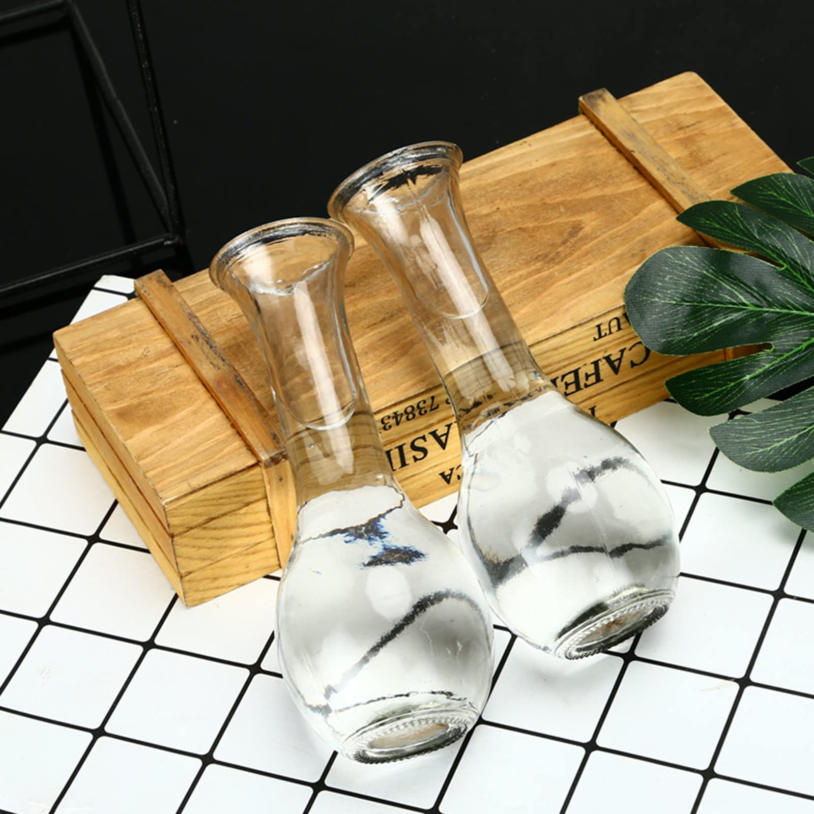 ZOOFOX Set of 16 Glass Bud Vase, Small Vases for Single Rose, Clear Glass Flower Bottle for Rustic Wedding Centerpieces, Home Table Flower Decor, Floral Arrangements