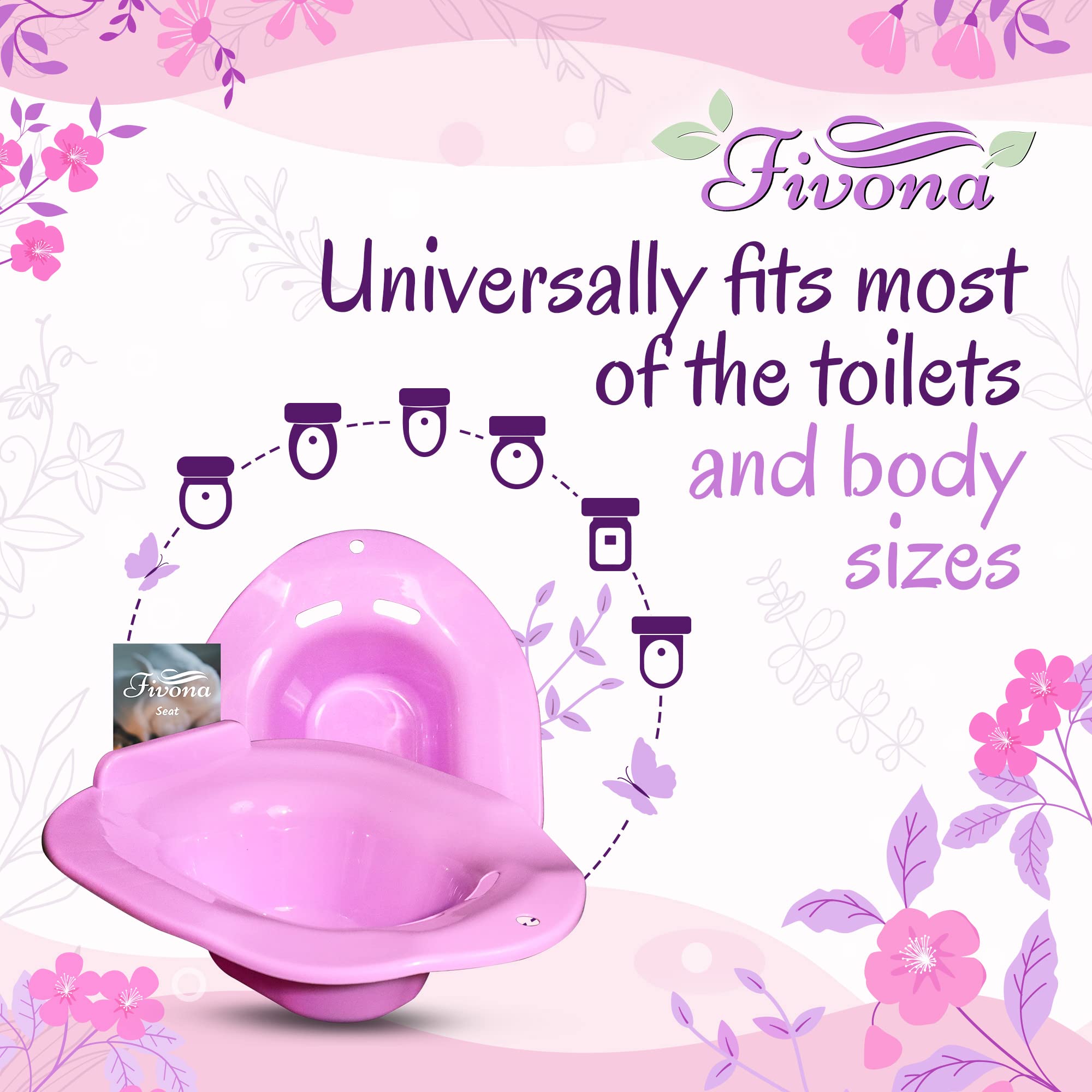 Fivona Yoni Steam Seat Over the Toilet for V Steaming and Sitz Bath Soak - Vaginal Steaming Tub - Basin for Hemorrhoids and Postpartum Care - Fits Most Toilet Shapes