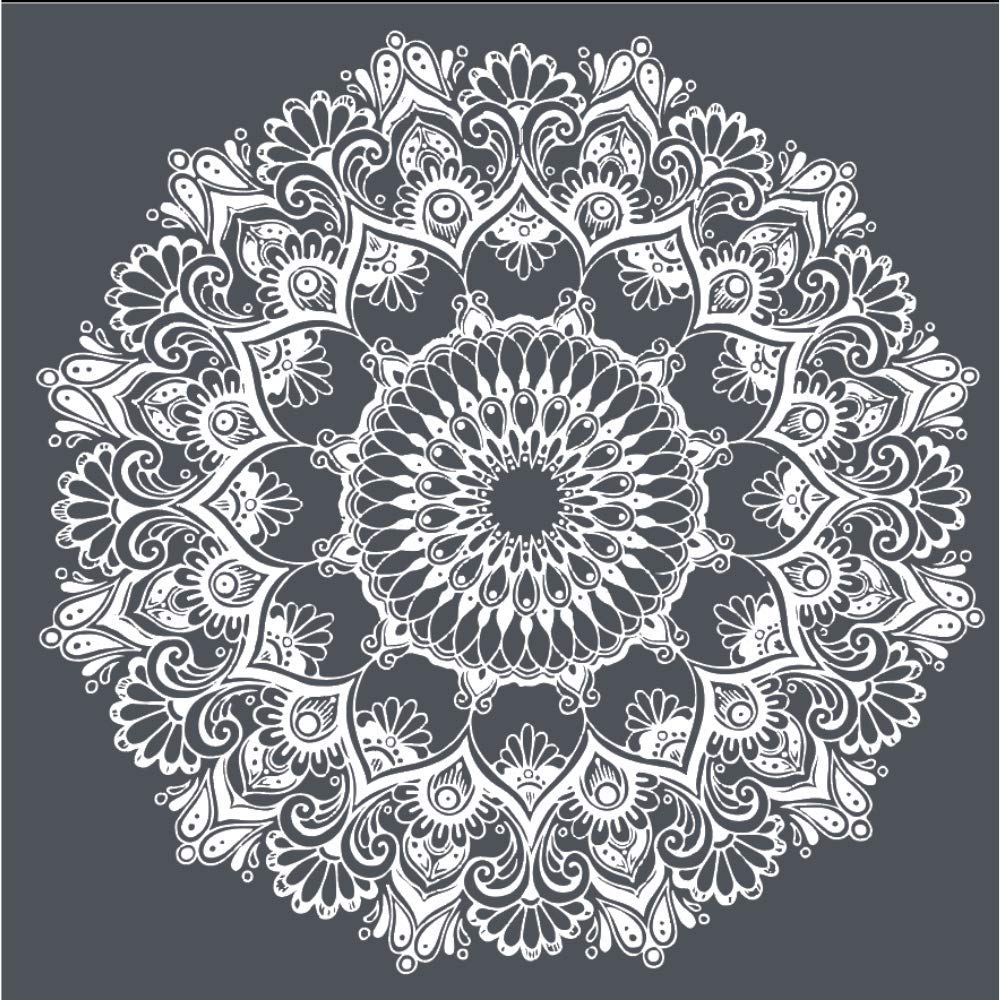 A Maker's Studio - Reusable Adhesive Mesh Stencil Sheet - Great for DIY Arts and Crafts - Suitable for Paints and Inks- Mandala Pattern (12 x 12 Inches)