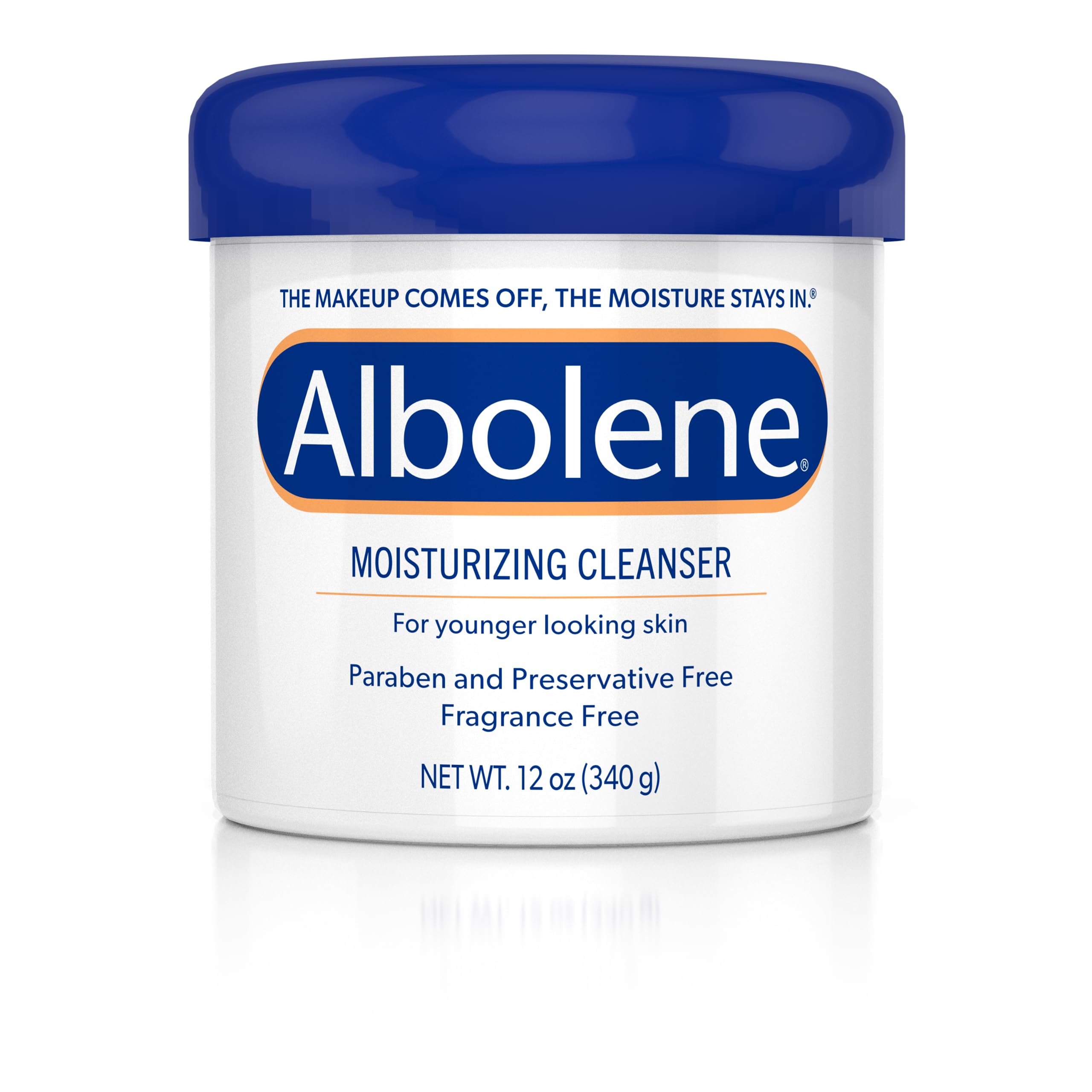 Albolene Face Moisturizer and Makeup Remover, Facial Cleanser and Cleansing Balm, Beta Carotene Fragrance Free Cream, 12 oz