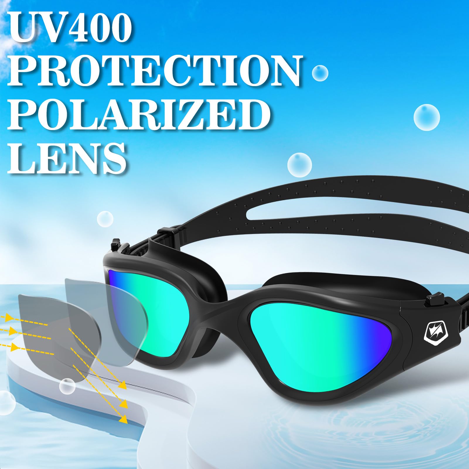 WIN.MAX Polarized Swimming Goggles Swim Pool Goggles Anti Fog Anti UV No Leakage Clear Vision for Men Women Adults Teenagers