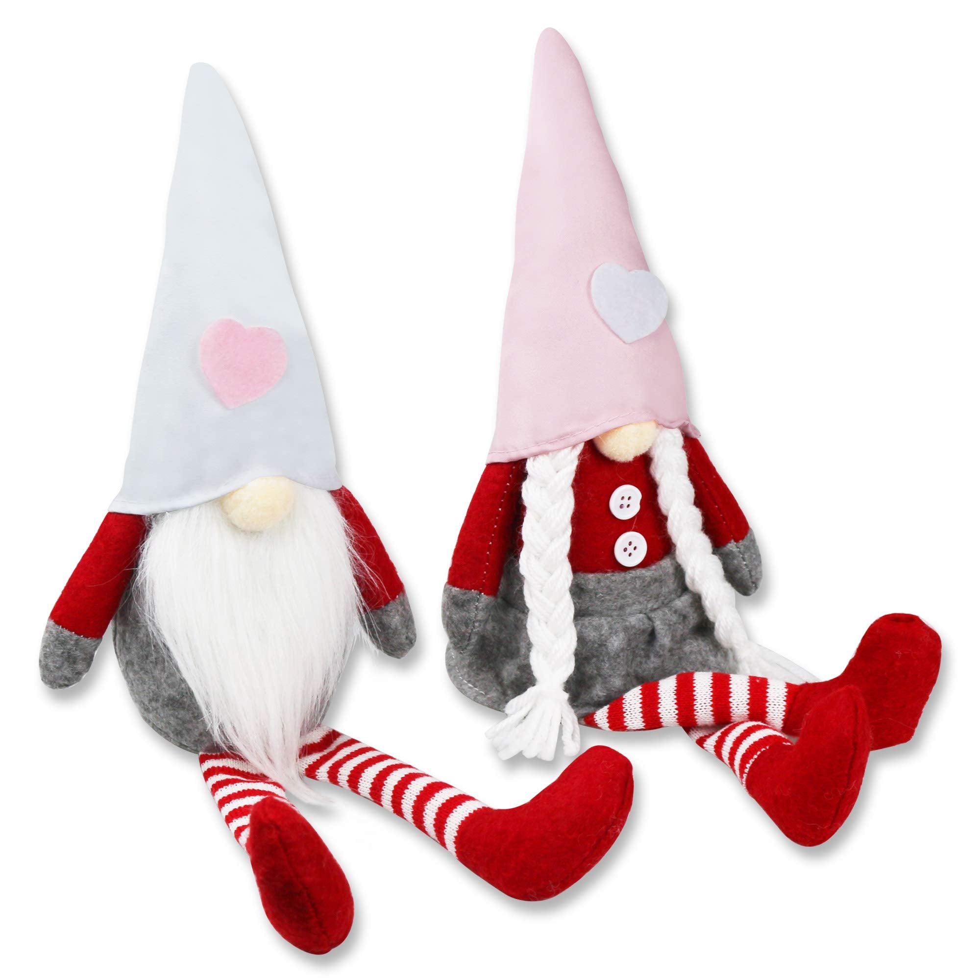 Valentines Day Decorations, Valentines Day Decor Gnomes, 2PCS Mr and Mrs Valentine Gnome Plush, Handmade Scandinavian Tomte for Home Table Decorations, Valentine's Gifts