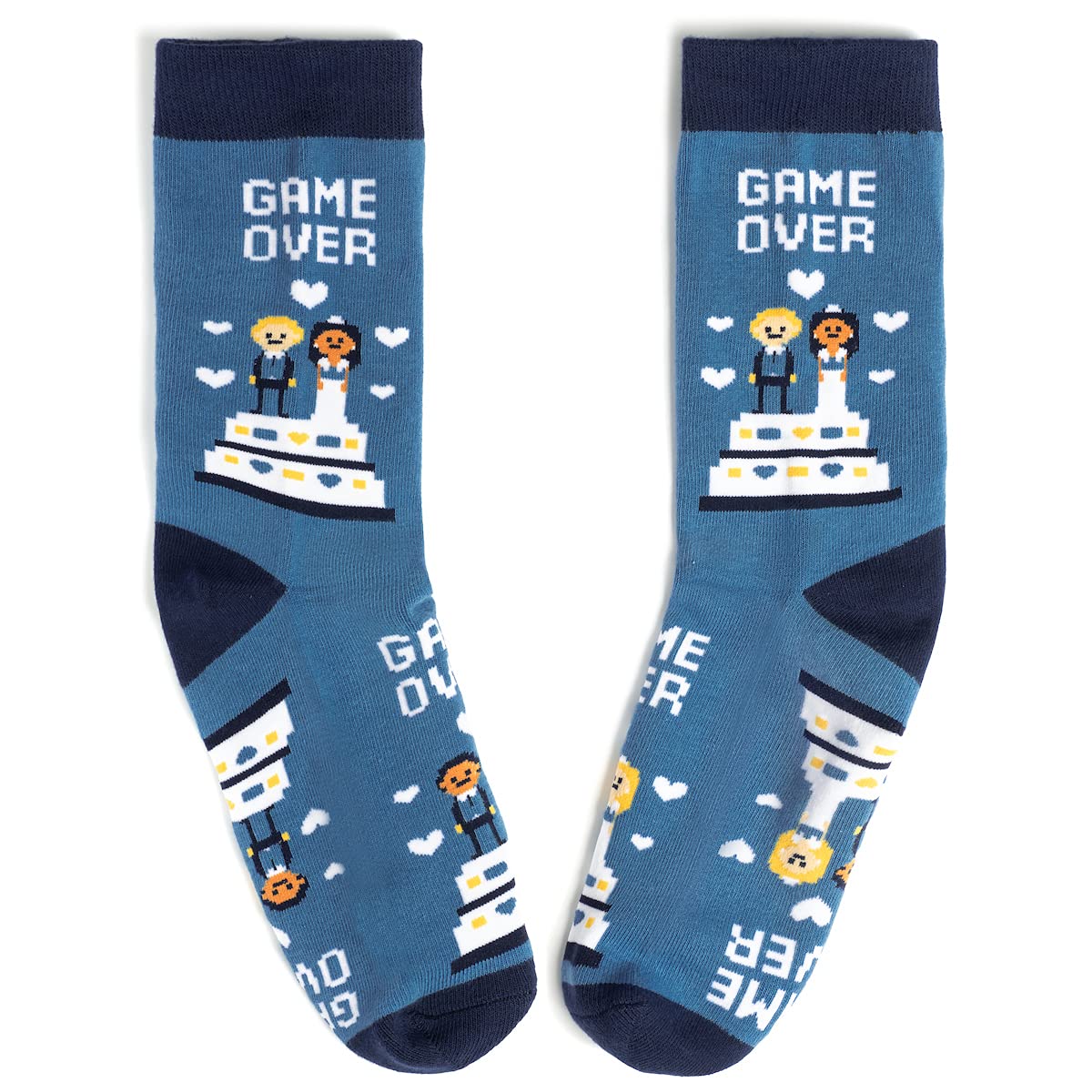 Lavley Funny Wedding Socks For Men and Women - Gifts For Groom, Groomsmen, Bride, Bridesmaids and Wedding Party (Game Over)