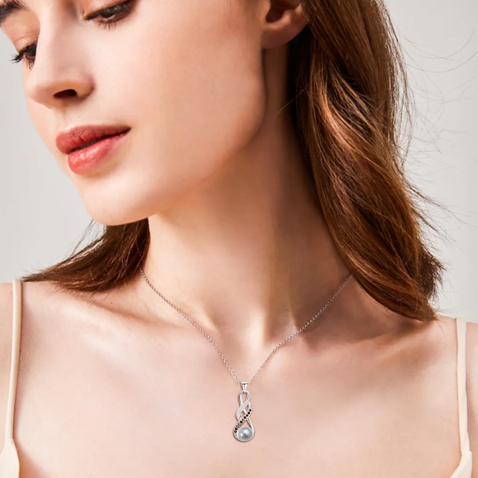 NONNYL Birthday Gifts for Women Wife- Pearl Necklaces- Her Mom Wife Girlfriend Grandma on Christmas Day Valentines Mothers Day Wedding Anniversary Romantic Jewelry Gifts