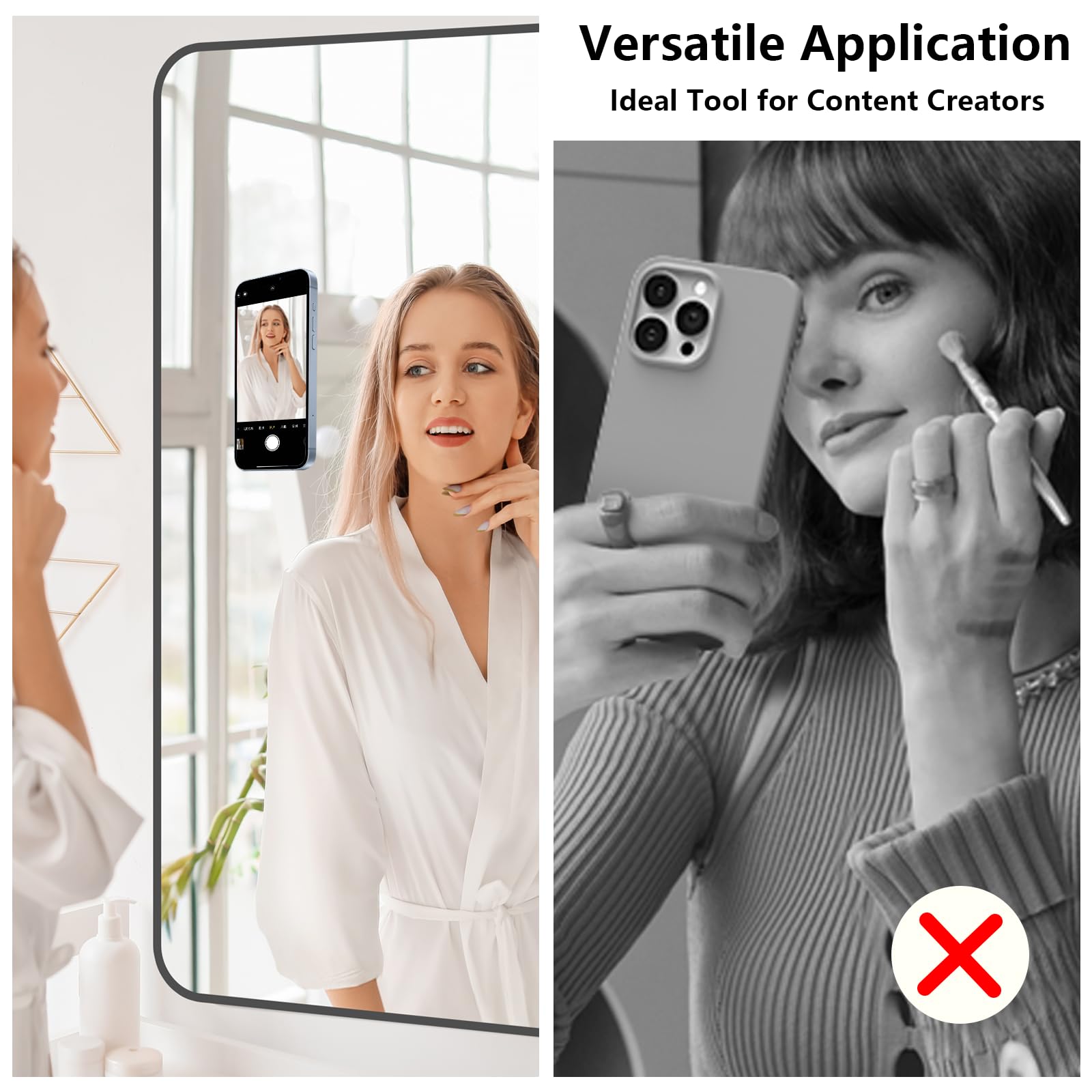 3 Pack Silicone Sticky Grip Holder for Cellphone, Silicone Suction Cup Phone Mount Hands-Free Double Sided Strong Grip Phone Holder for Selfie & Videos, Pink/Black/Transparent