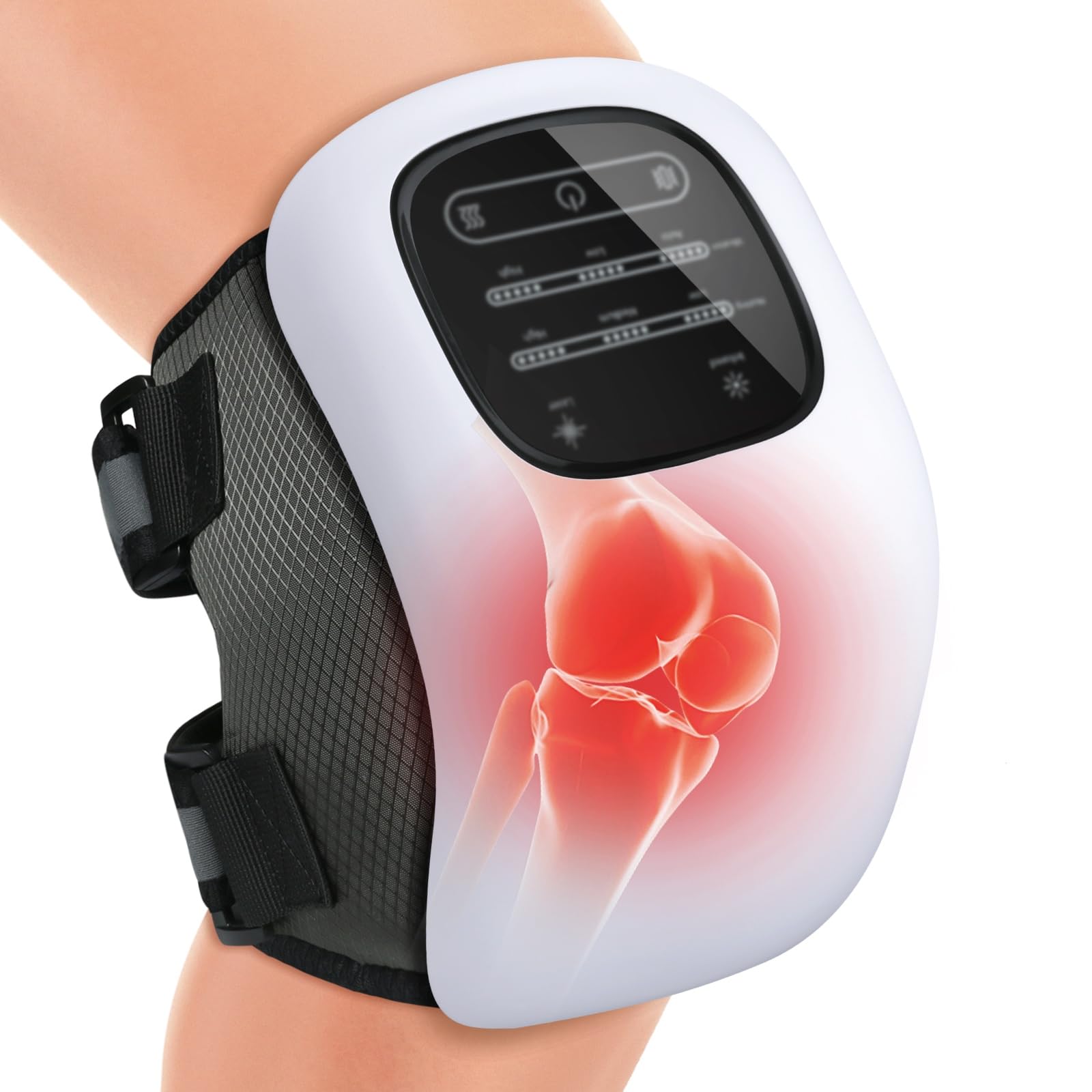 FSA Knee Massager for Pain Relief, Cordless Knee Massager with Heat and Vibration, 3 in 1 knee massager for Swelling, Stiff Joints, Stretched Ligaments and Muscle Injuries, FSA HSA Store Eligible Item