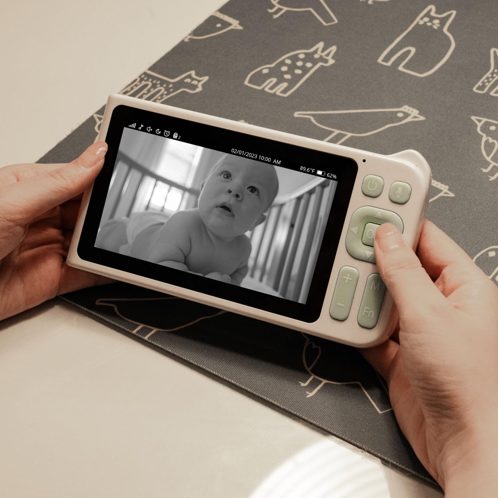 GardePro Video Baby Monitor with 3000ft Long Range, 5” Display, 1080p FHD Camera, 2-Way Audio, No WiFi, Super Clear Night Vision, 5000mAh Battery, Pan Tilt Zoom, Lullabies, White