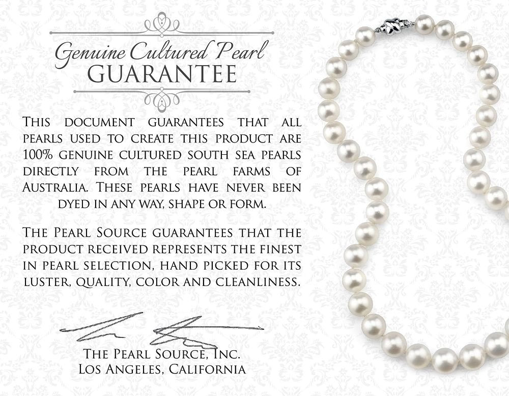 The Pearl Source 18K Gold 12-13mm Round Genuine White South Sea Cultured Pearl & Diamond Sage Ring for Women