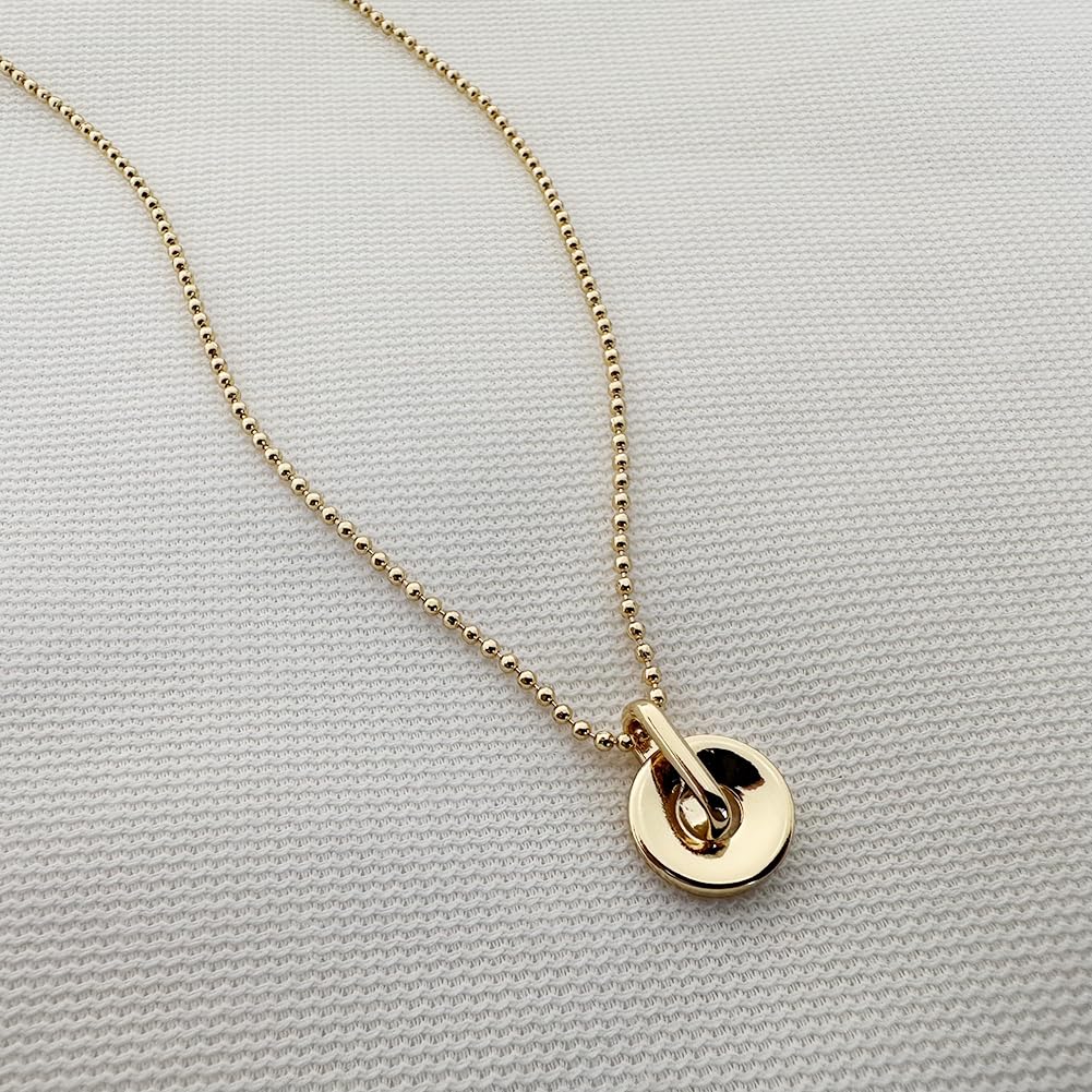 Obidos 14K Gold Plated Modern Circular Pendant Necklaces