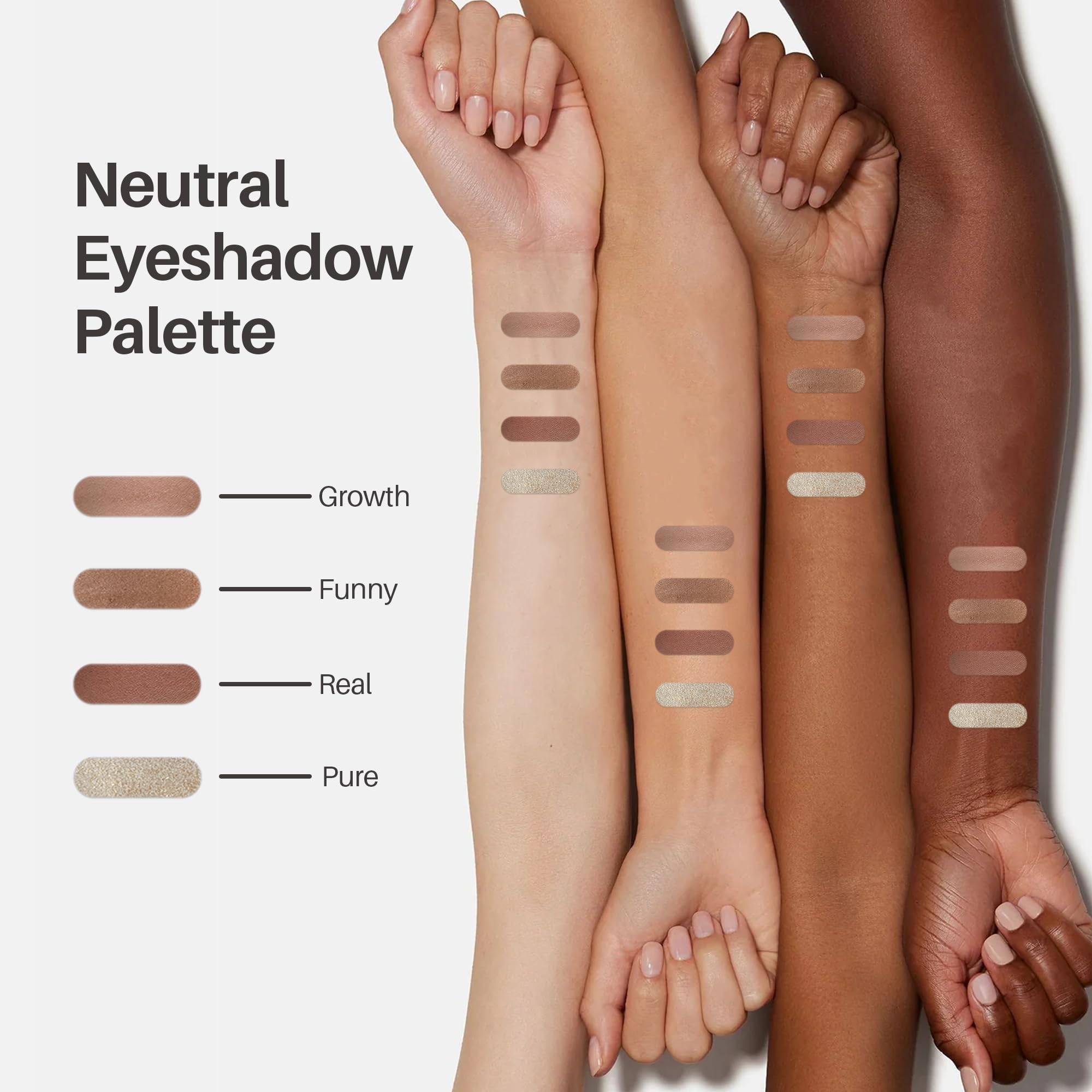 FV Natural Finish Eyeshadow Palette, 4 Matte & Metallic High Pigment Shades, Long-Lasting Eye Shadow Palette Makeup, Crease-Proof, Blendable Eye Makeup (Dark Brown)