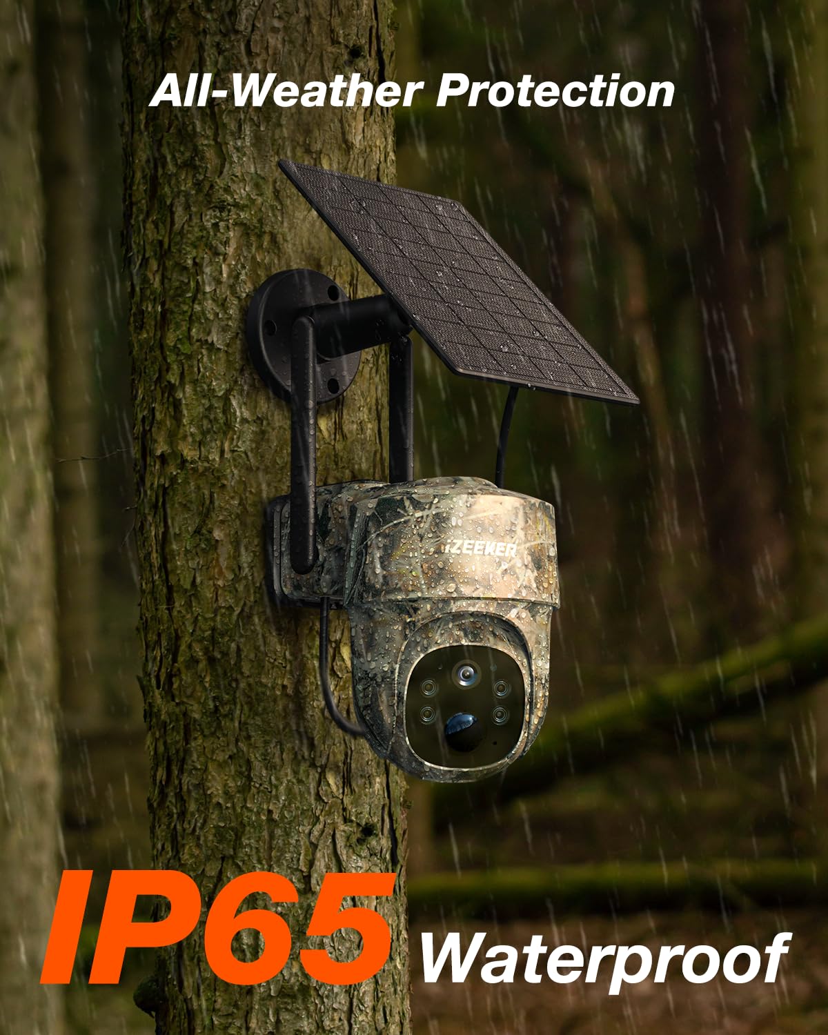 iZEEKER Trail Camera 4G LTE, 2K PTZ Cellular Game Camera Solar with 360° Full View, Live Video, Color Night Vision, Hunting Camera Motion Activated IP65 Waterproof, No WiFi, Remote Phone Access