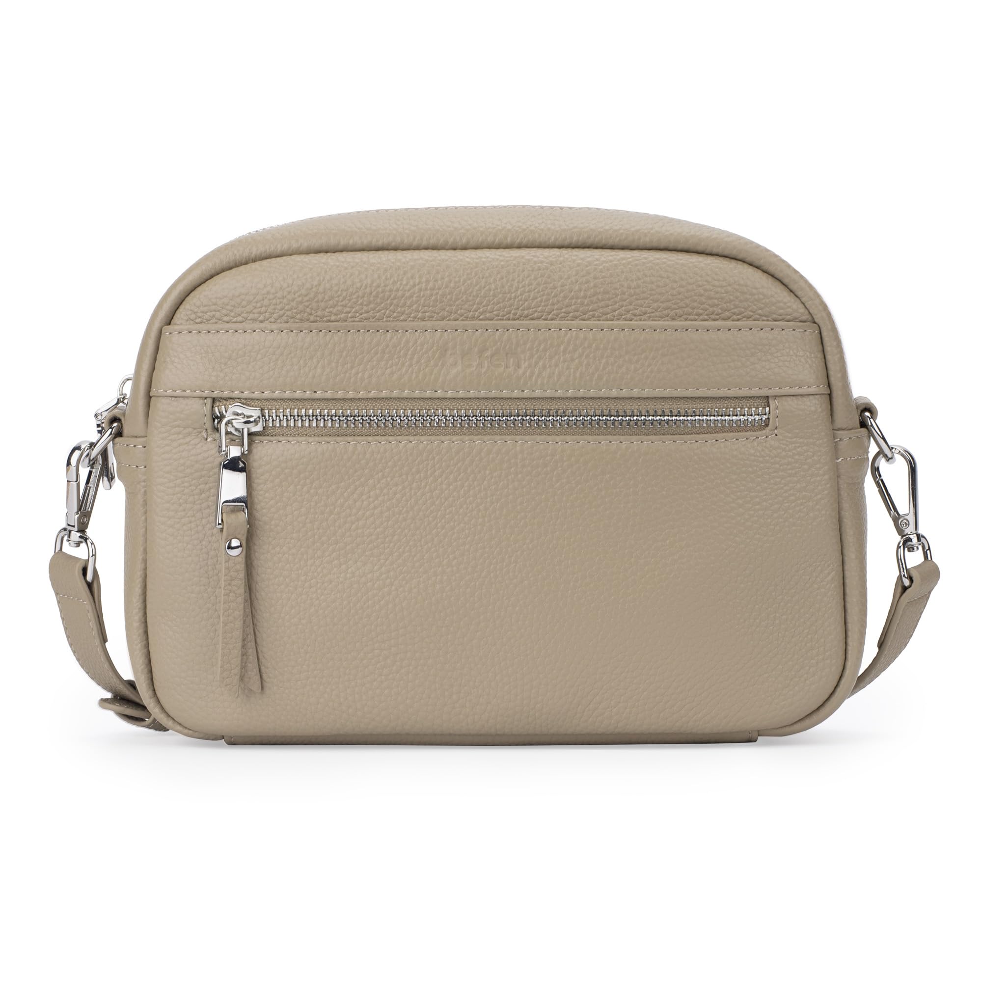 befen Genuine Leather Crossbody Bags for Women Small Camera Purses with Built in RFID Wallet Woman Shoulder Bag Handbags