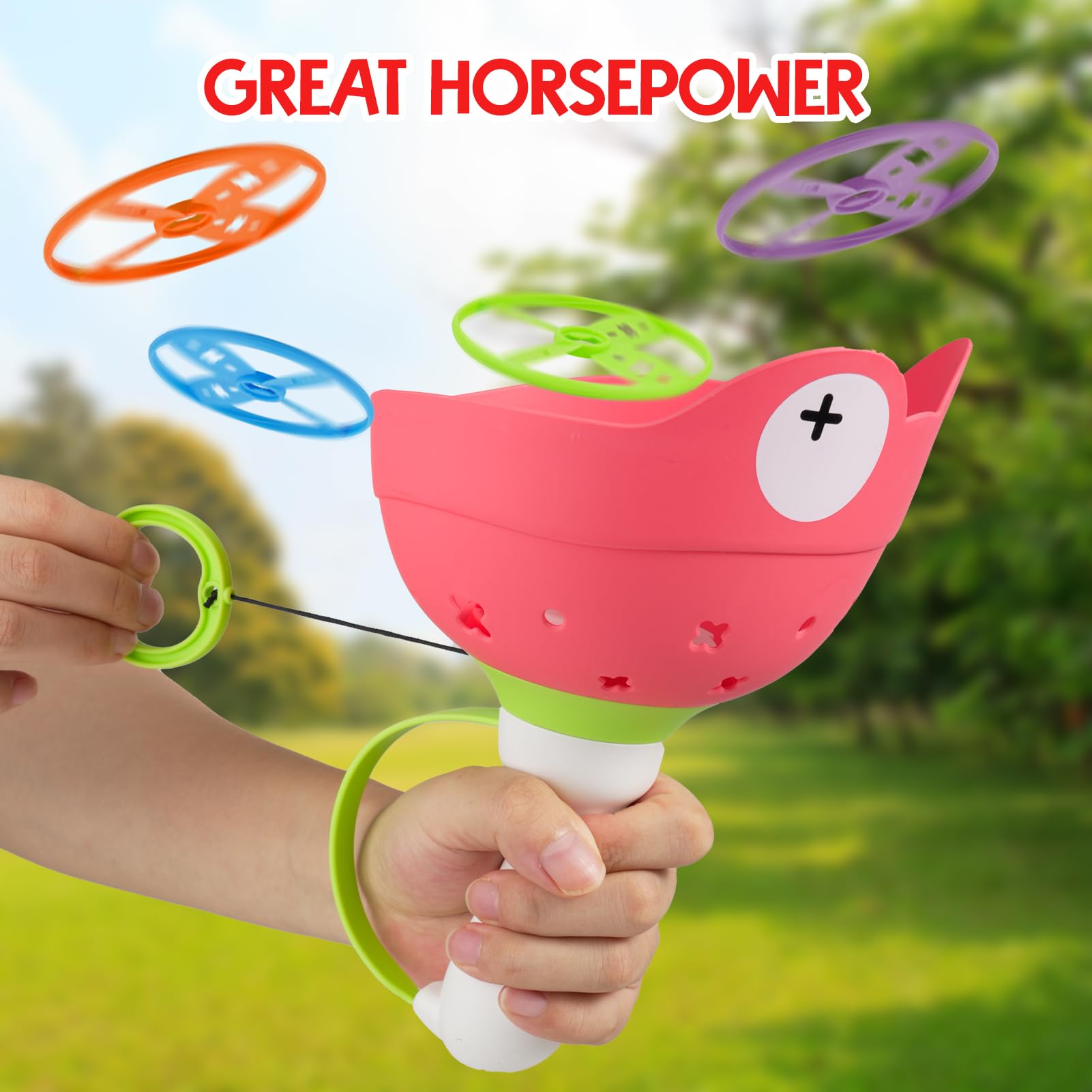 Outdoor Toys for Kids Ages 4-8, Flying Disc Launcher Toys Manual Capture Catching Outdoor Games for 3 4 5 6 7 8 Years Old Boys Girls,Fun Outside Toys for Toddlers 3-5 Christmas Easter Birthday Gifts