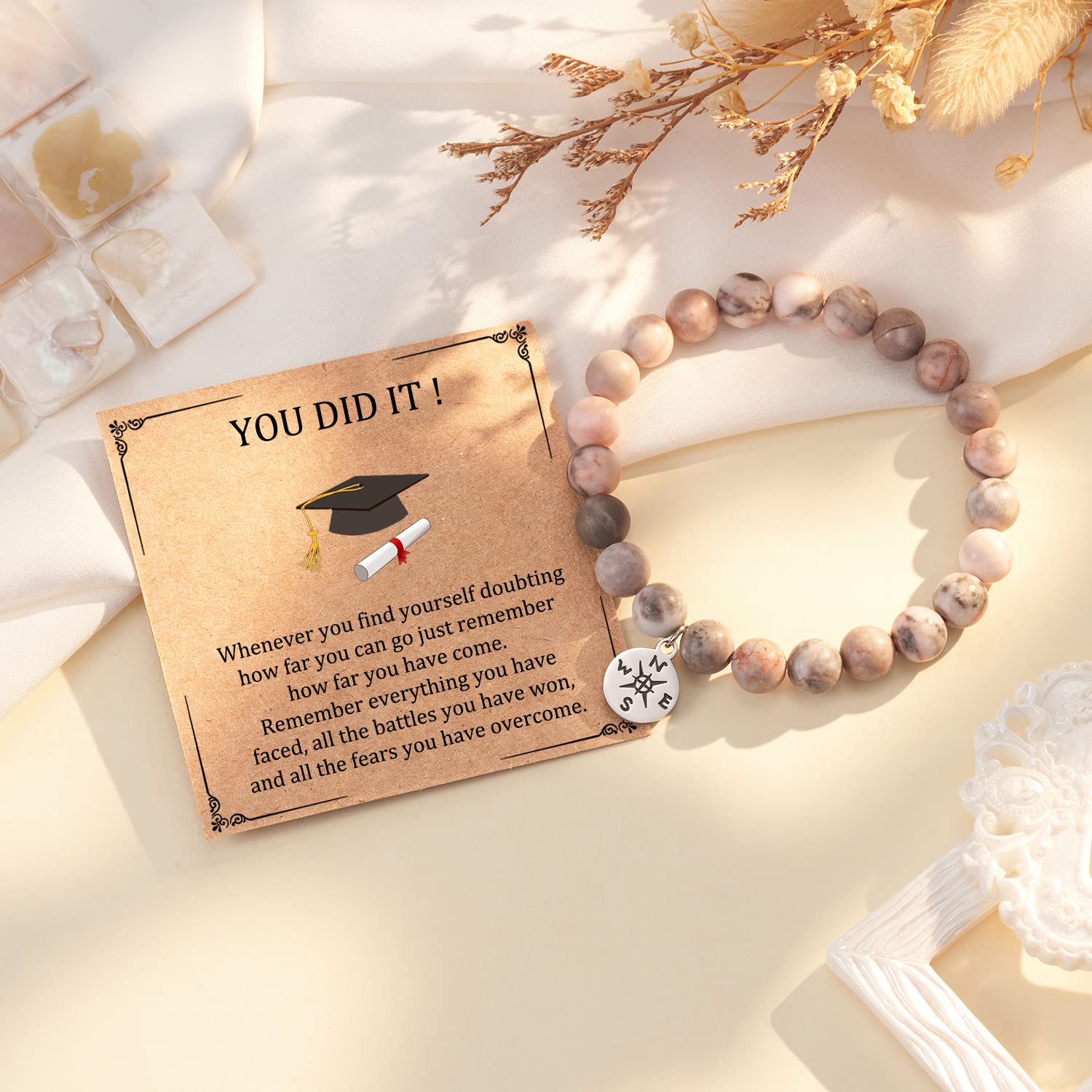 JOGDIAM College Graduation Gifts for Her, Compass Bracelet 8th Grade Cool High School 2023 Graduation Gifts for Daughter Granddaugther Best Friend