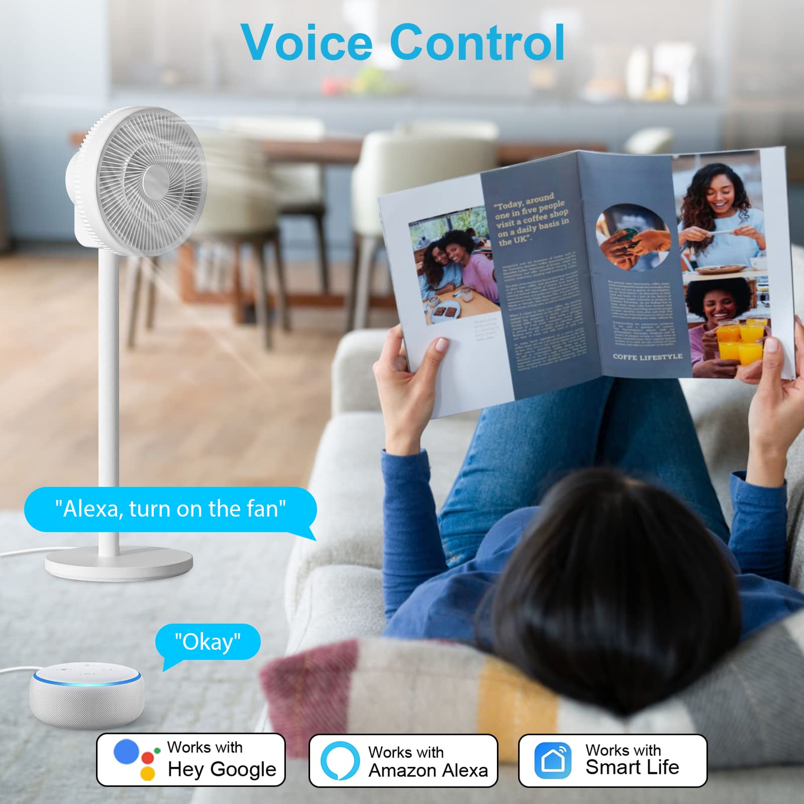 EIGHTREE Smart Plug, Smart Home WiFi Outlet Compatible with Alexa & Google Home, Smart Socket with Remote Control & Timer Function, 2.4GHz WiFi Only