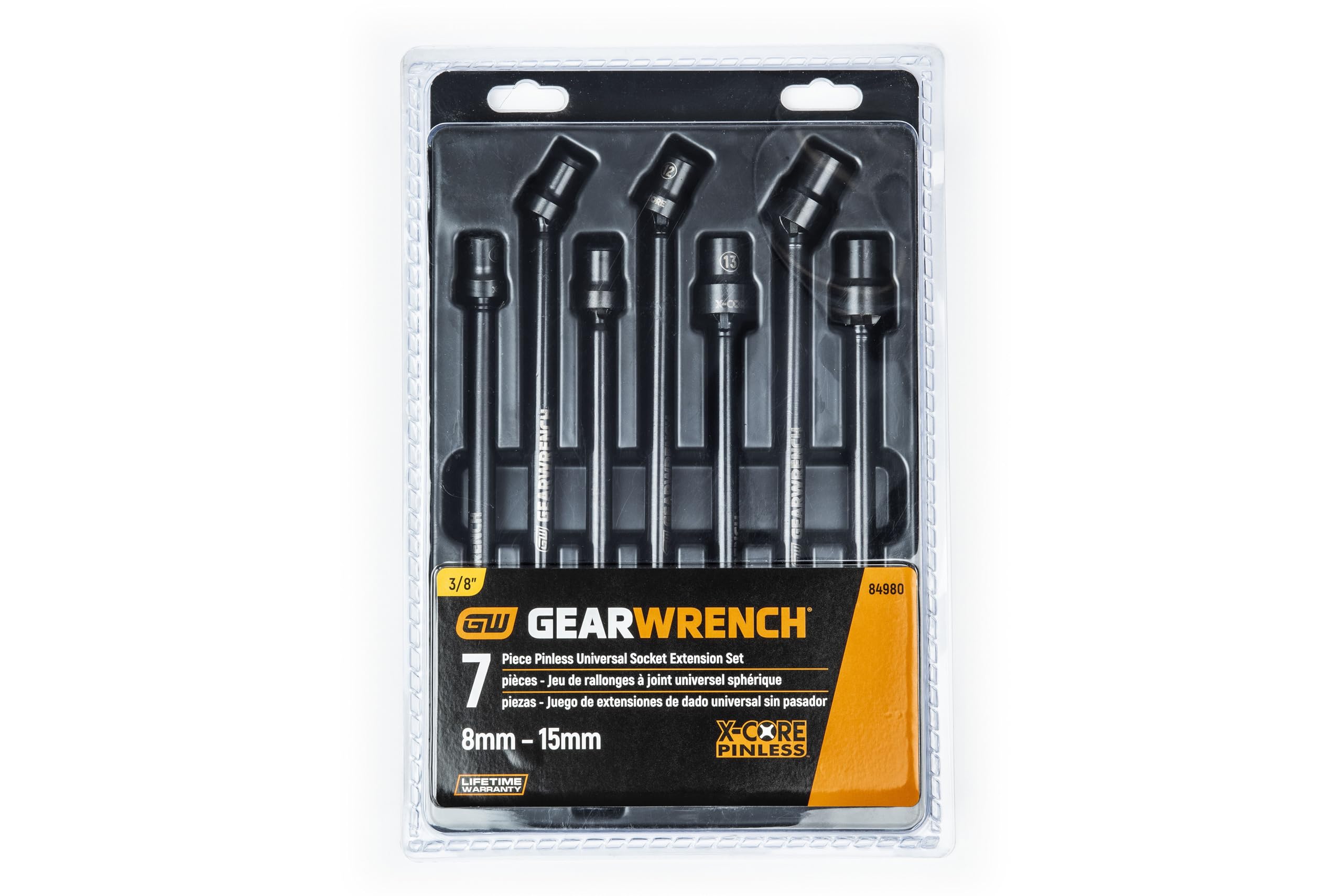GEARWRENCH 7 Pc. 3/8" Drive 6 Pt. x-Core Pinless Universal Impact Metric Extension Socket Set - 84980