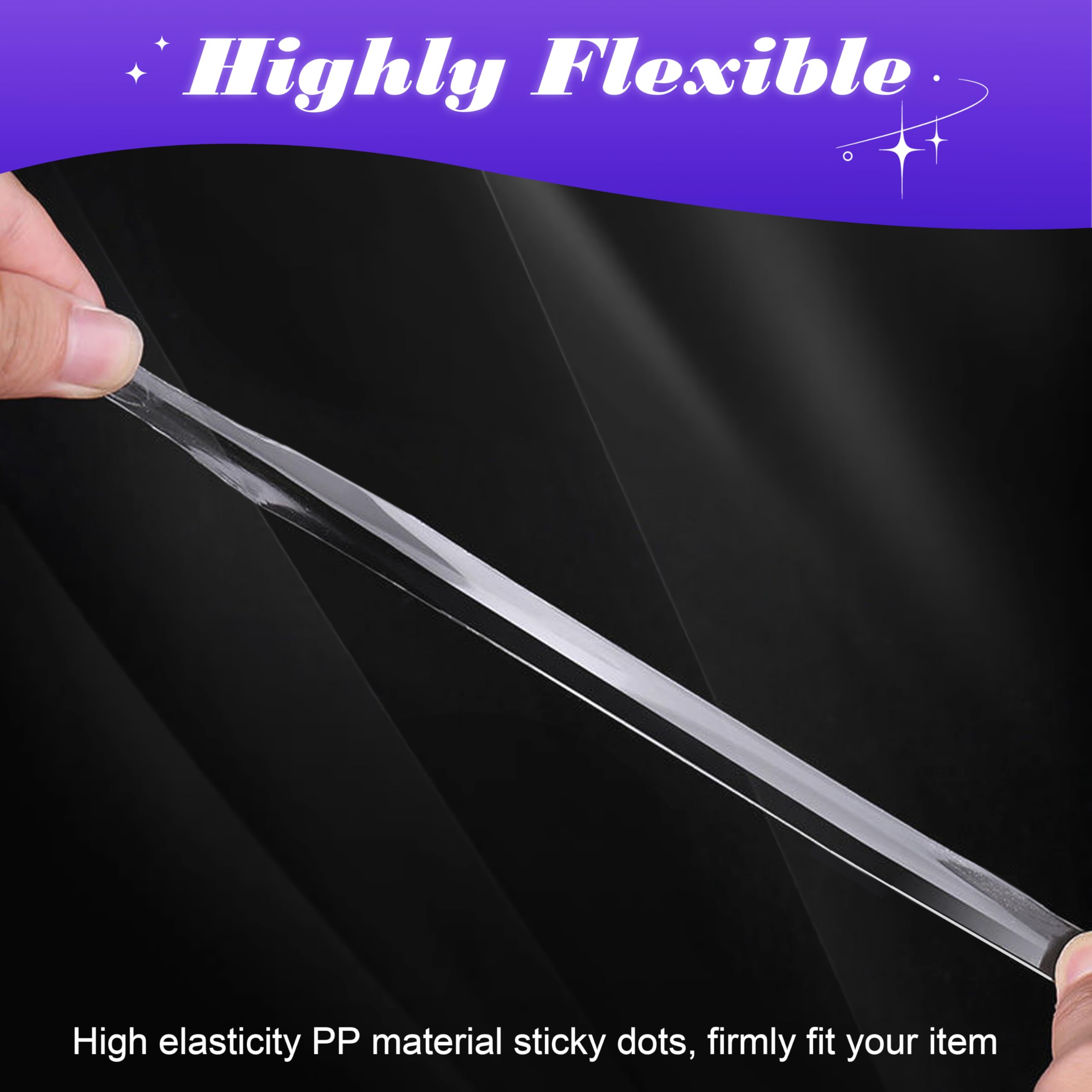 PHIXBEAR 252pcs Car Easy-Pull Sticky Putty Clear Double Sided Removable, No Residue Glue Adhesive Double Sided Tape for Car, Walls, Holiday Decor, Balloons, Posters, Crafts & Classroom Decor, 3 Sizes