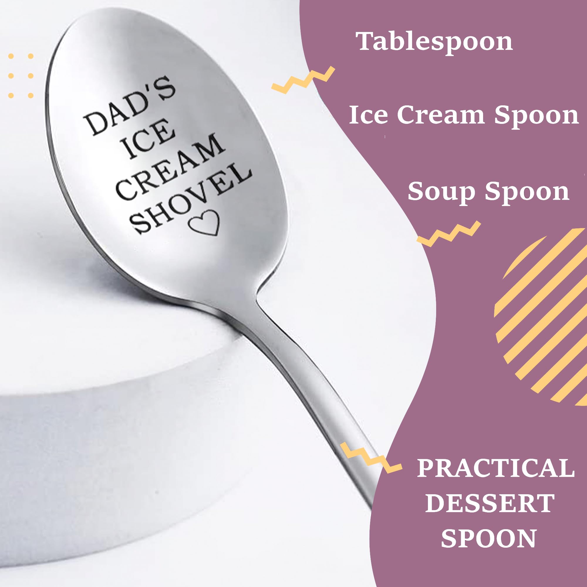 Father's Day Gifts for Dad, Dad's Ice Cream Shovel, Emotional Gifts for Dad, Funny Dad Birthday Gift, Stainless Steel Ice Cream Spoon Gift for Father's Day, Cute Christmas/Thanksgiving Gifts for Dad