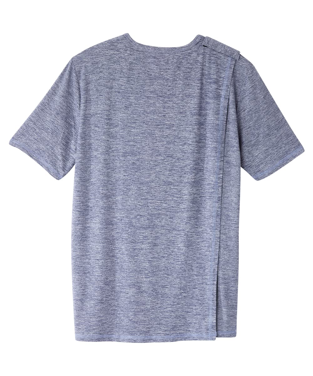 Men’s Open-Back Adaptive Active T-Shirt - Heather Indigo 3XL