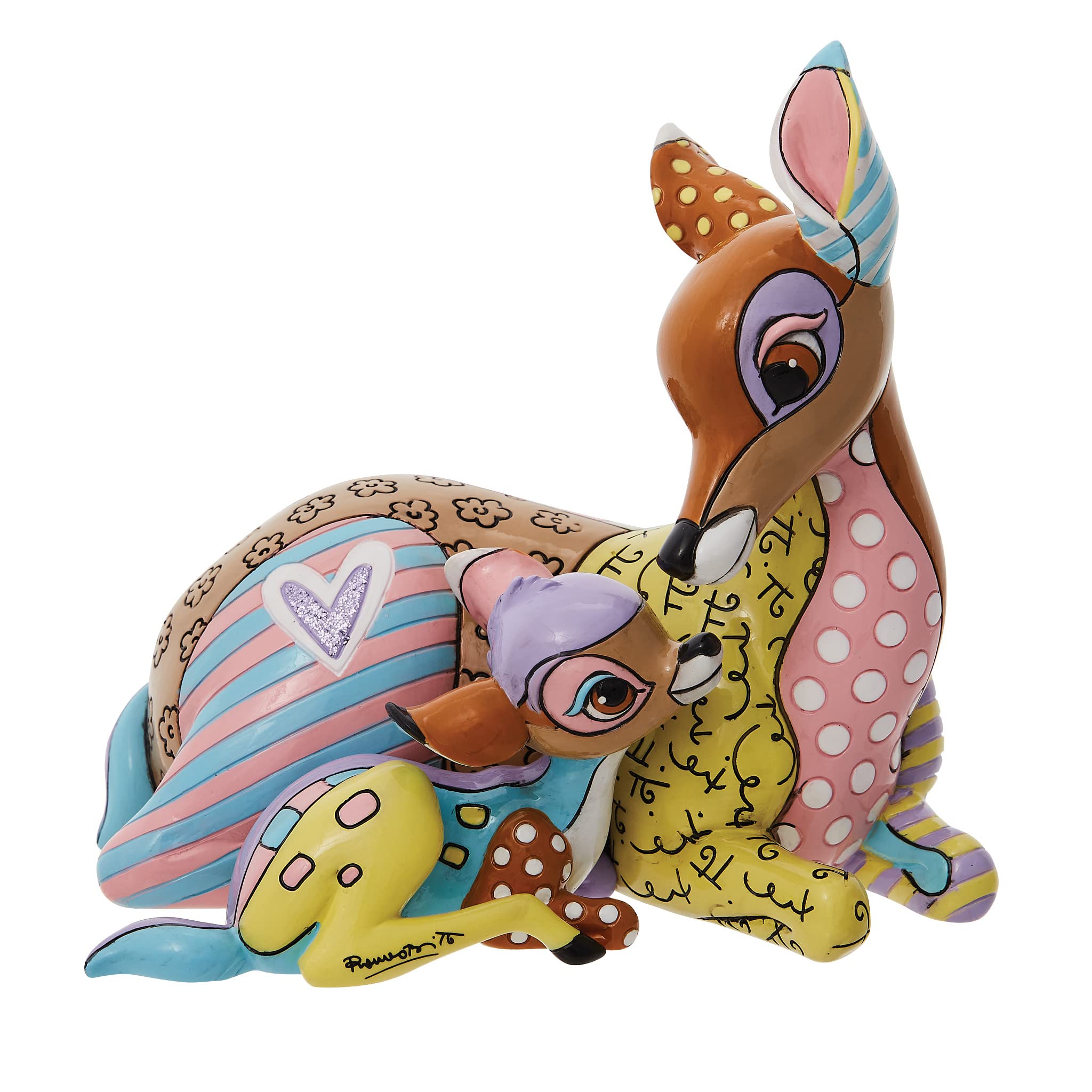 Enesco Disney by Romero Britto Bambi and Mother Figurine, 5.7 Inch, Multicolor