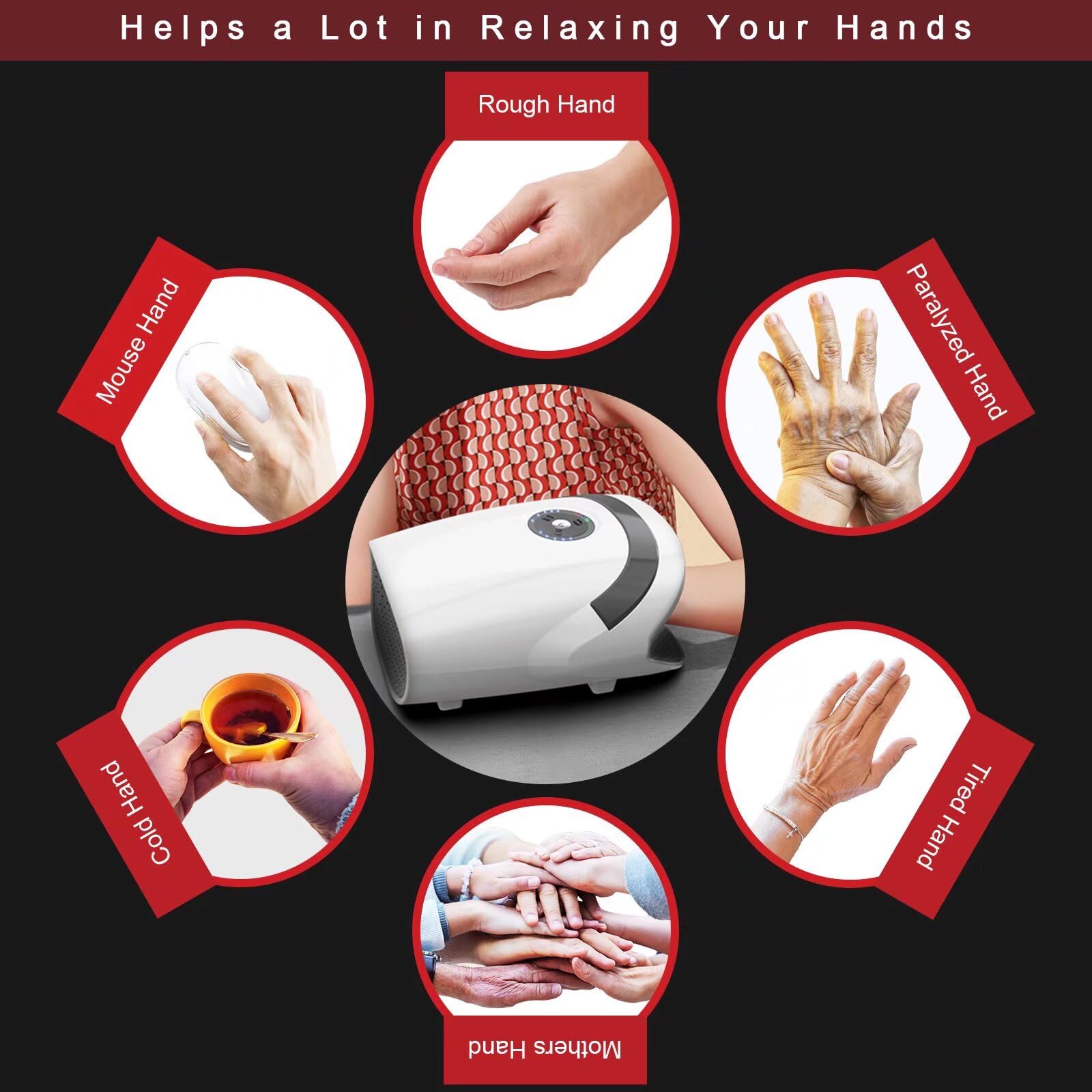 Hand Massager with Compression & Heating - Valentines Day Gifts for Her,Birthday Gifts for Women Men Mom Dad,Gifts for Women Men Mom Dad Her Him Boyfrend Girlfriend(White)