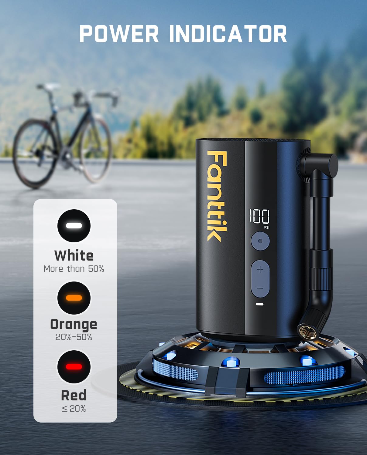 Fanttik X9 Ace Mini Bike Tire Pump, 32s Fast Inflate Bike Pump with Guage, 150PSI Electric Air Pump with Presta and Schrader Valve, Suitable for Road Bike, Mountain Bike, E-Bike, City Bike