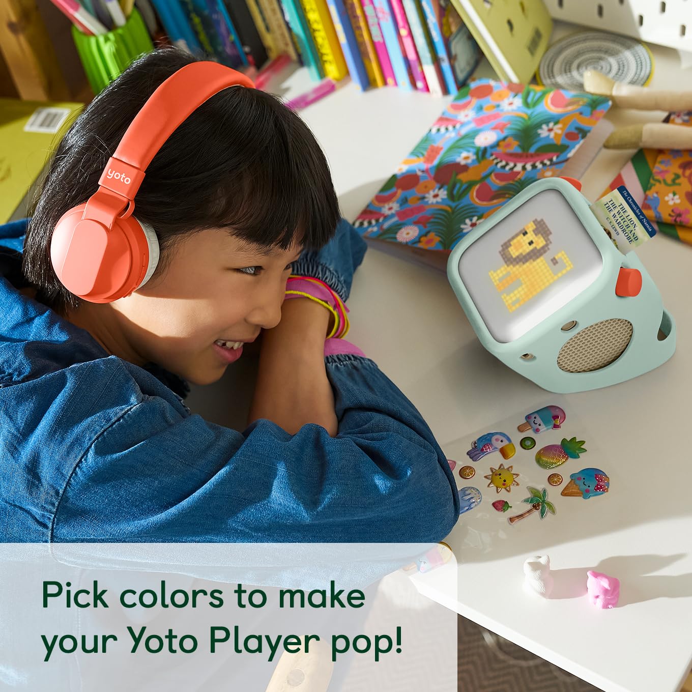 Yoto Adventure Jacket in Frog Soup Green (3rd Gen.) – Accessory for Kids Player, Fitted Protective Sleeve Case Carrier, Anti-Slip Silicone Skin Cover with Easy-to-Carry Handle