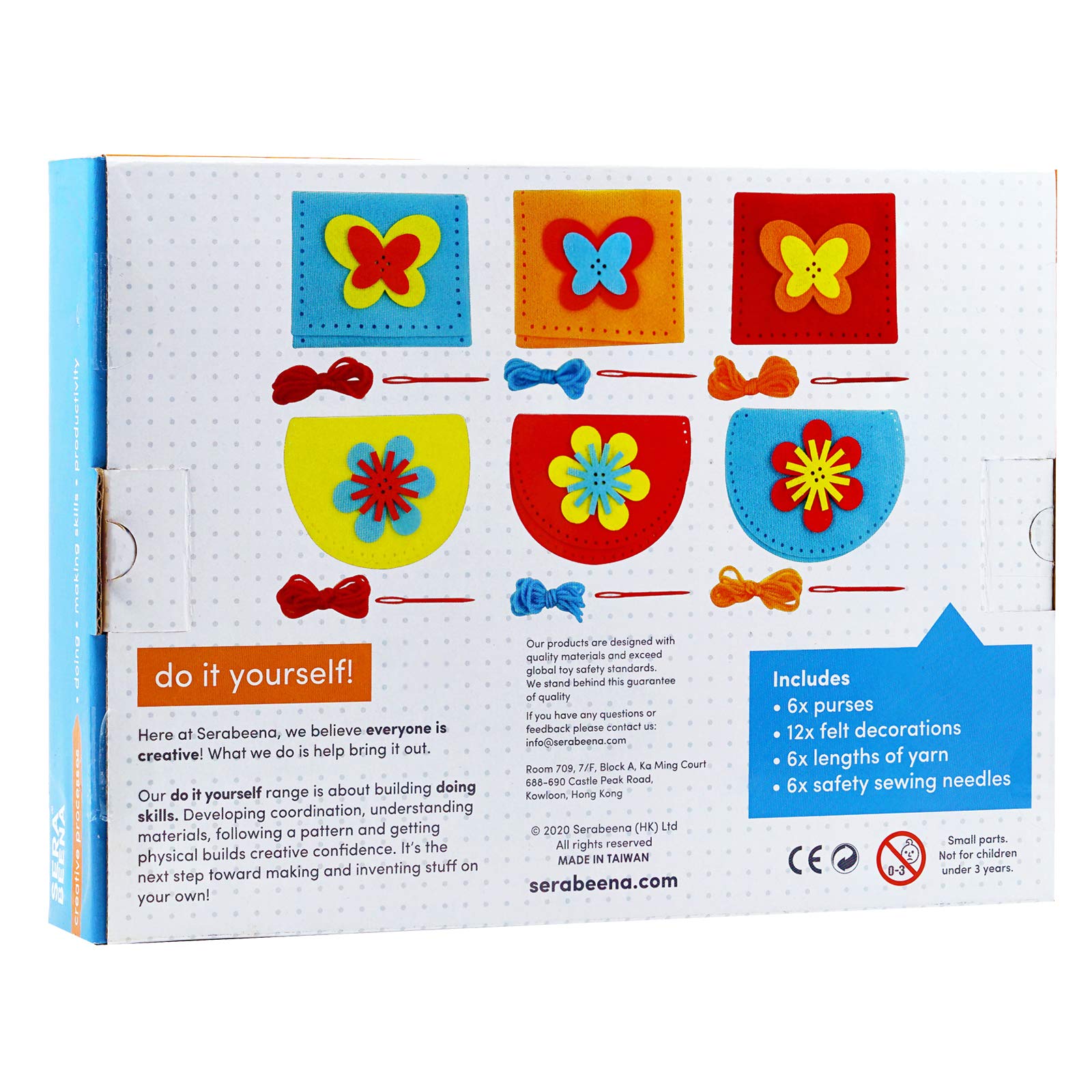 Serabeena Sew Your Own Purses - Sewing Kit for Kids Ages 4-8 Plus - Felt Crafts - Helps Develop Fine Motor Skills - DIY Kit With 6 Purses & Accessories