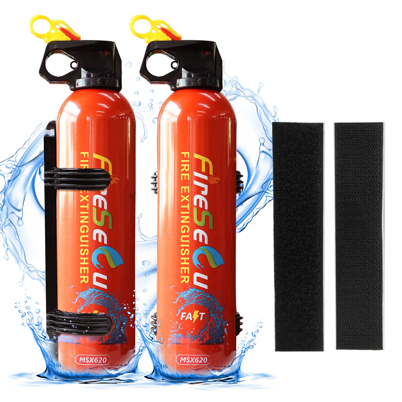 Fire Extinguisher Kitchen, Car, Fire Extinguisher for Home with Mounting Bracket Fire Extinguishers for House Non-Toxic Water-Based Fire Extinguishers Portable A B C K Fire Extinguisher (2 Count)