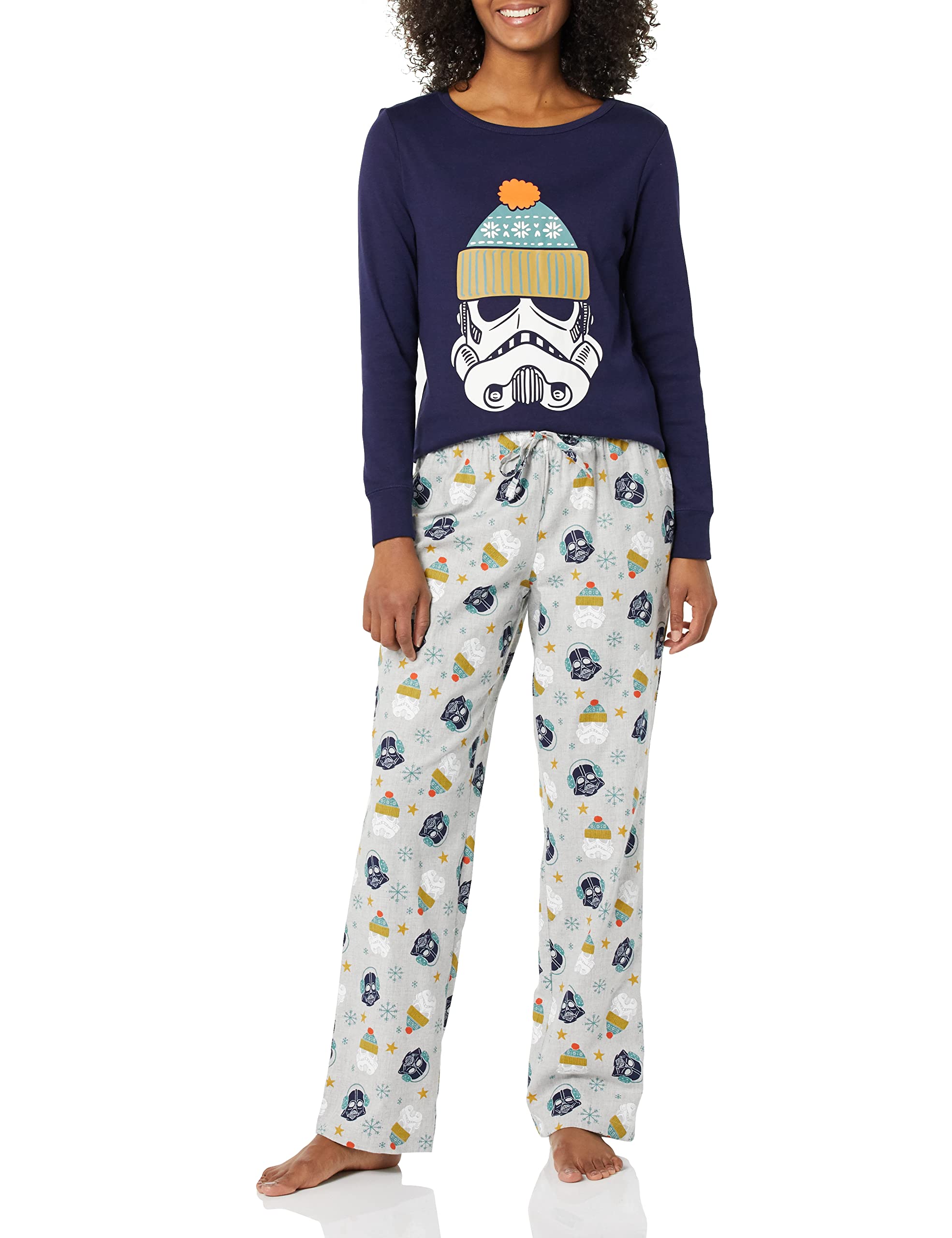 Amazon Essentials Disney | Marvel | Star Wars Women's Flannel Pajama Sleep Sets, Star Wars Winter - Womens, XX-Large