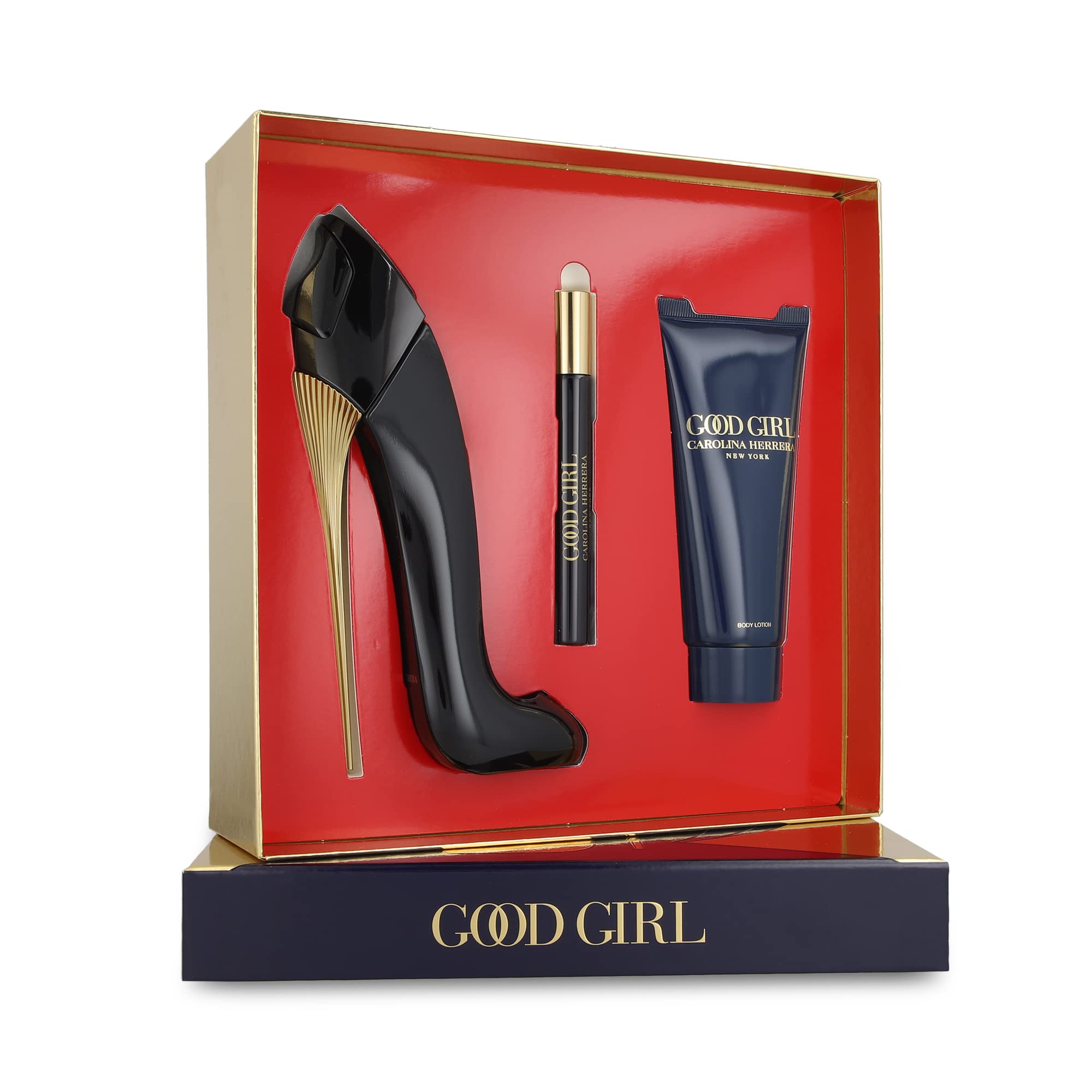 Carolina Herrera Good Girl 3-Piece Set for Women (2.7 Oz Eau De Parfum Spray + 3.4 Oz Body Lotion + 0.33 Oz Travel Spray)