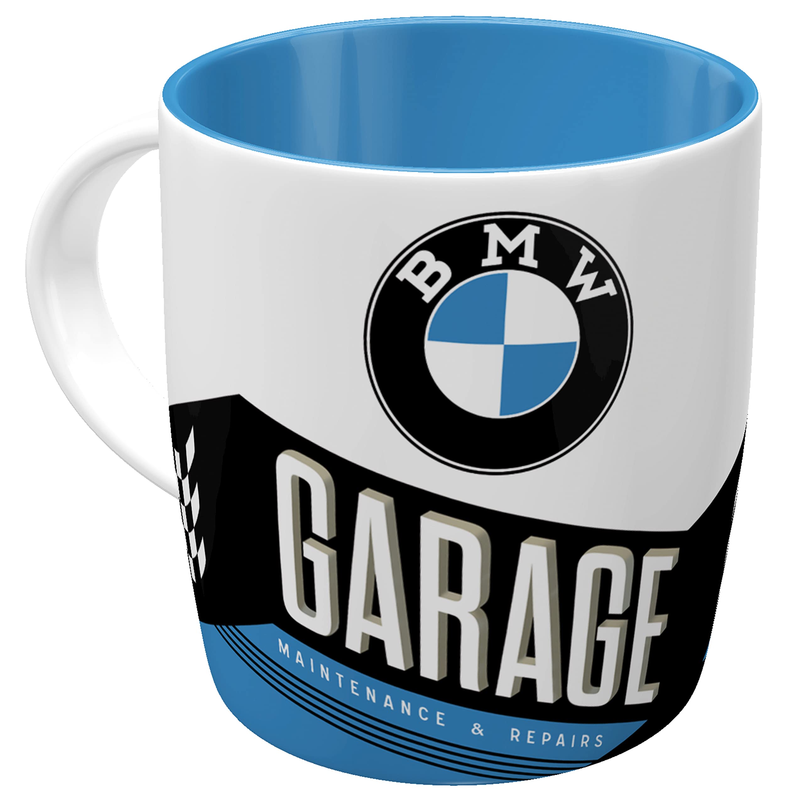 Nostalgic-Art Retro Coffee Mug, 11.2 oz, official license product (OLP), BMW – Garage – Gift idea for car accessories fans, Large Ceramic Cup, Vintage Design