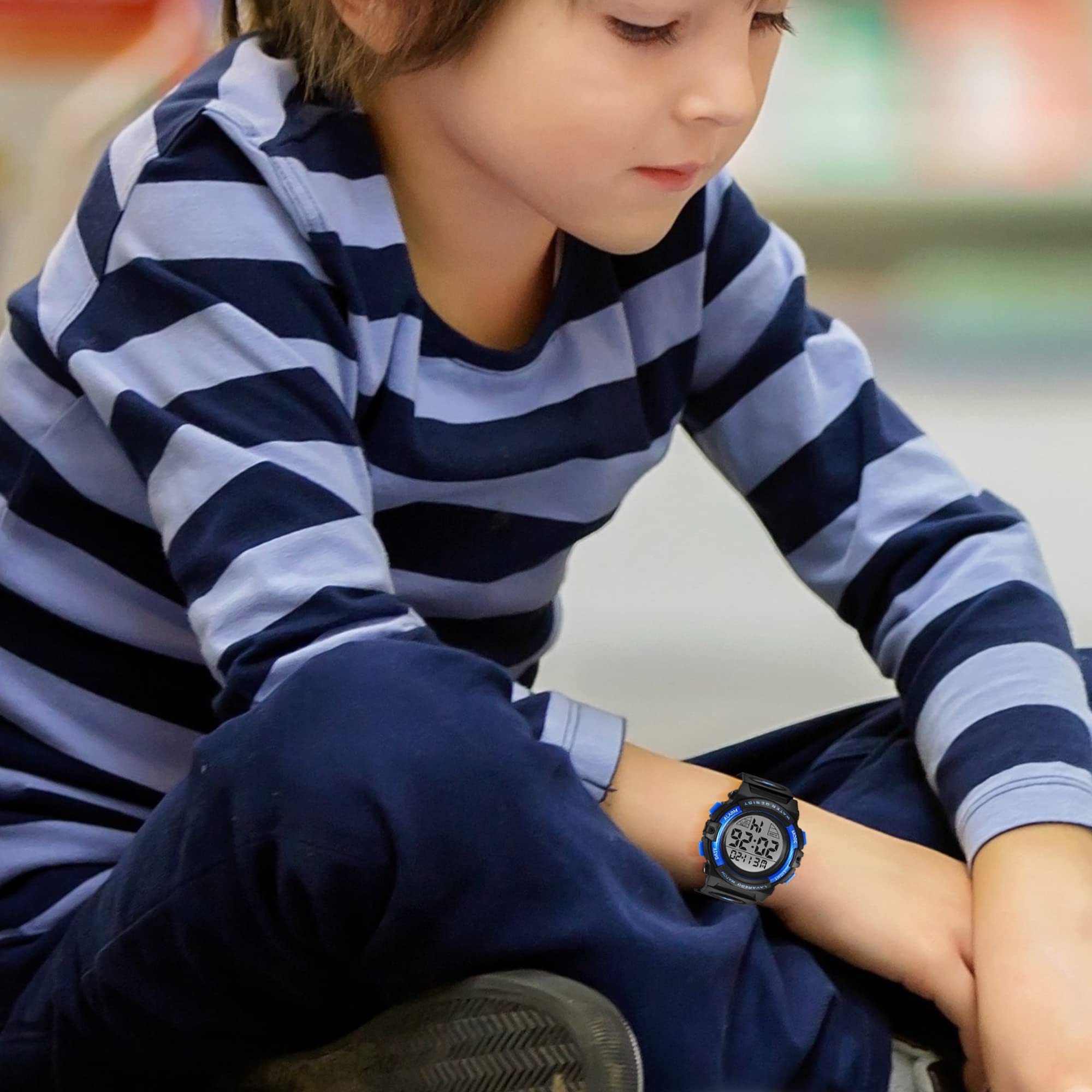 A ALPS Digital Watch with Rubber Band for Kids - Waterproof, Shockproof, Daily Use