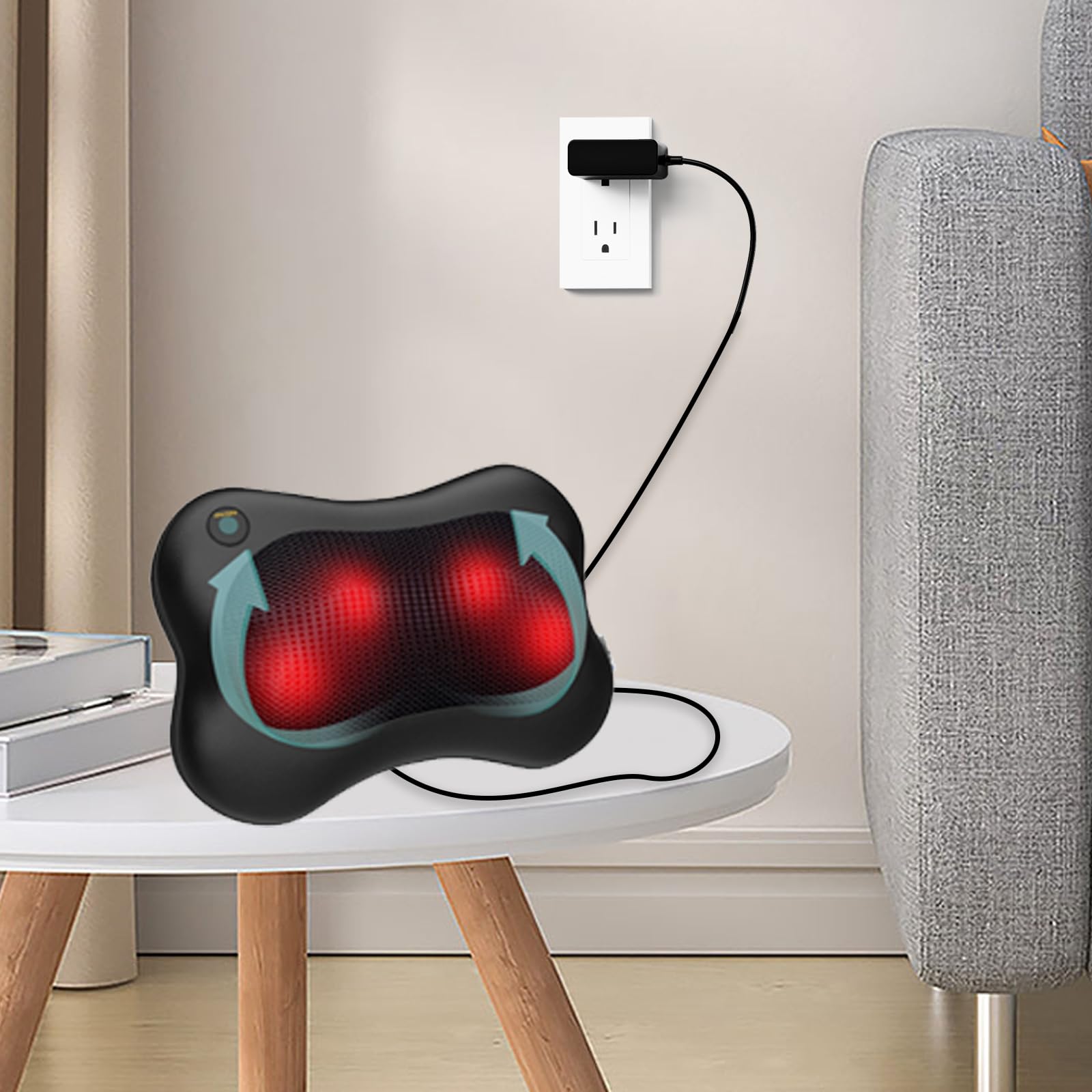 Massager Power Cord for Zyllion Shiatsu Back and Neck Massager/Nekteck/Comfier Back Shoulder and Neck Massager Charger Supply - 12V - Only Fit for 12V Massager