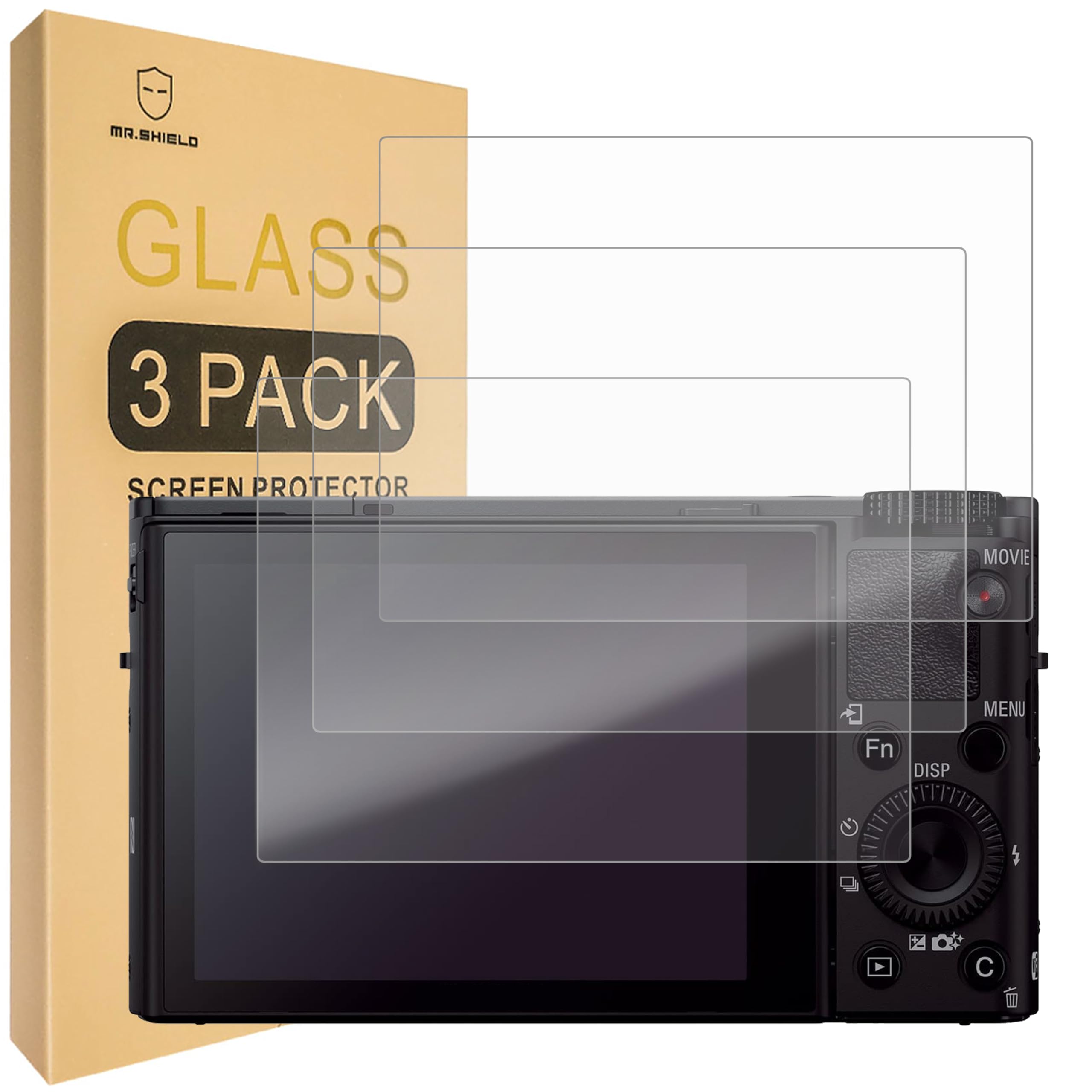 Mr.Shield [3-Pack] Screen Protector For Sony RX100VI RX100V RX100IV RX100III RX100II RX100 Digital Camera [Tempered Glass] [Japan Glass with 9H Hardness] Screen Protector