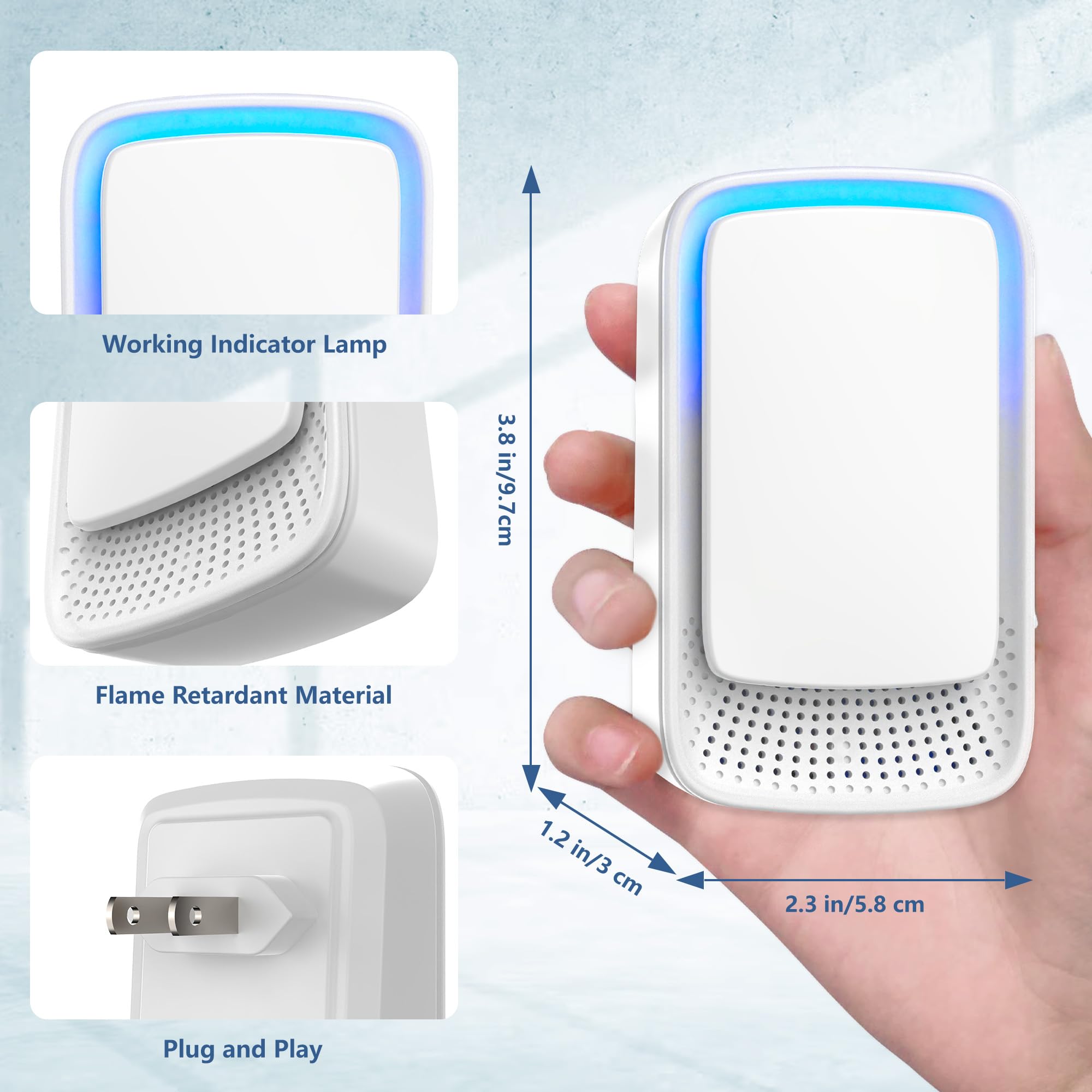 Mini Plug-In Air Ionizer for Home - No Filter Needed, Silent 30dB, Releases 40-100M Ions/Min, Ultra Slim, Saves Energy in Bedroom/Office(4 Pack）