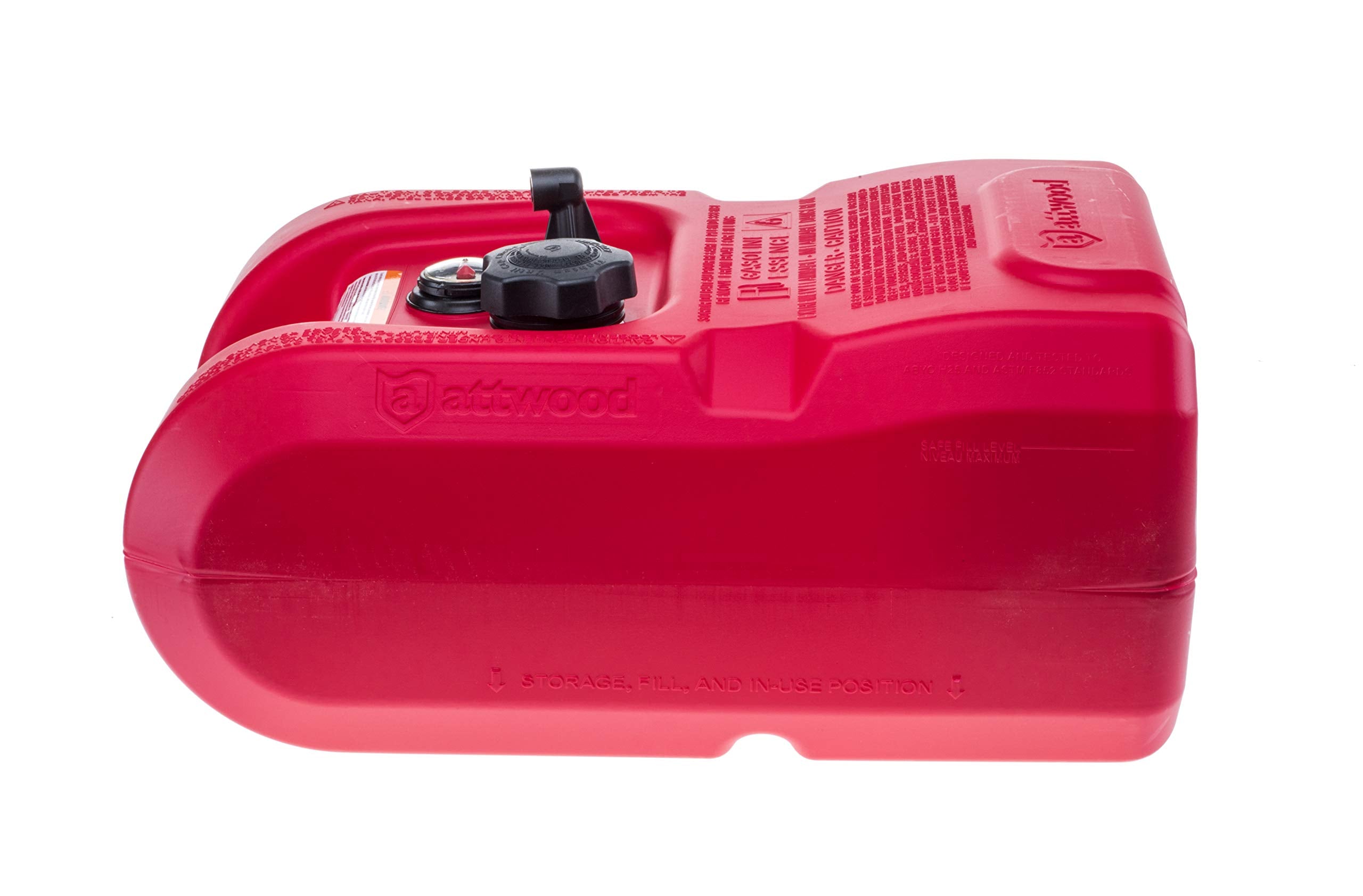 Attwood 8806LPG2S Portable Marine Boat Fuel Tank, EPA-Certified - 6-Gallon - with Fuel Gauge