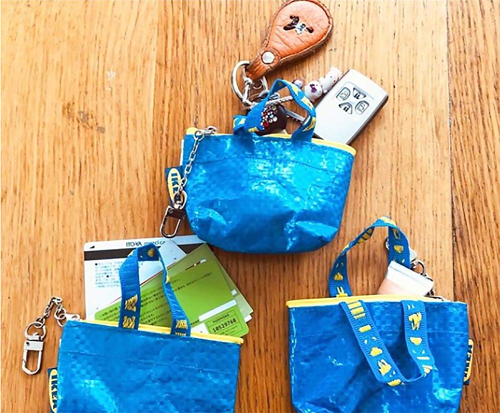 IKEA Key & Coin Purse KNOLIG Bag Small Blue with One Zipper Bag (1 set)