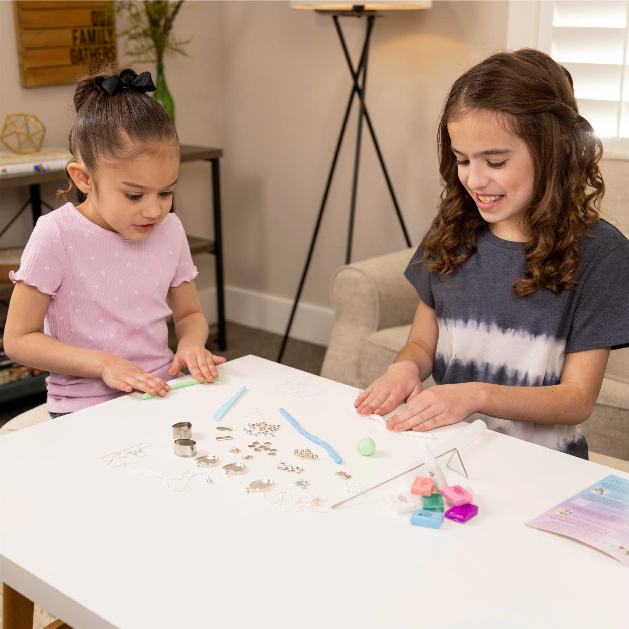 Hapinest Make Your Own Clay Jewelry Making Kit for Girls,Create 3 Bracelets & 3 Necklaces, DIY Jewelry Clay Set Polymer Clay Jewelry Kit, Crafts for Teens Girls Arts & Crafts Ages 8-12 Years Old & Up