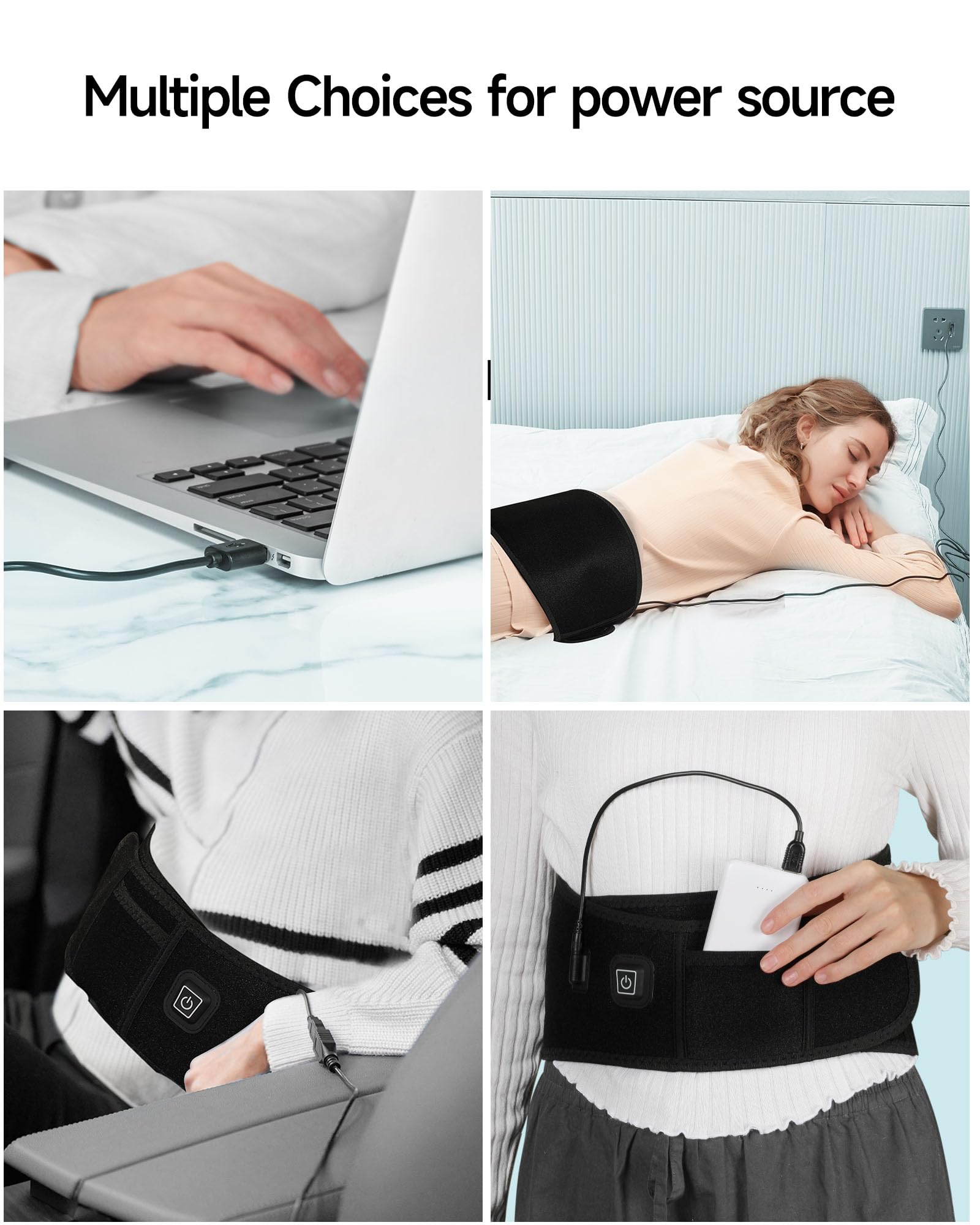 USB Heating Pad for Back Pain Relief, ALLJOY Heating Pad for Travel/Car, Auto Off & 3 Heat Levels, Heating Pad for Cramps Lower Back Shoulder Leg((NOT Include Power Bank))- Ideal Gifts for Women Men