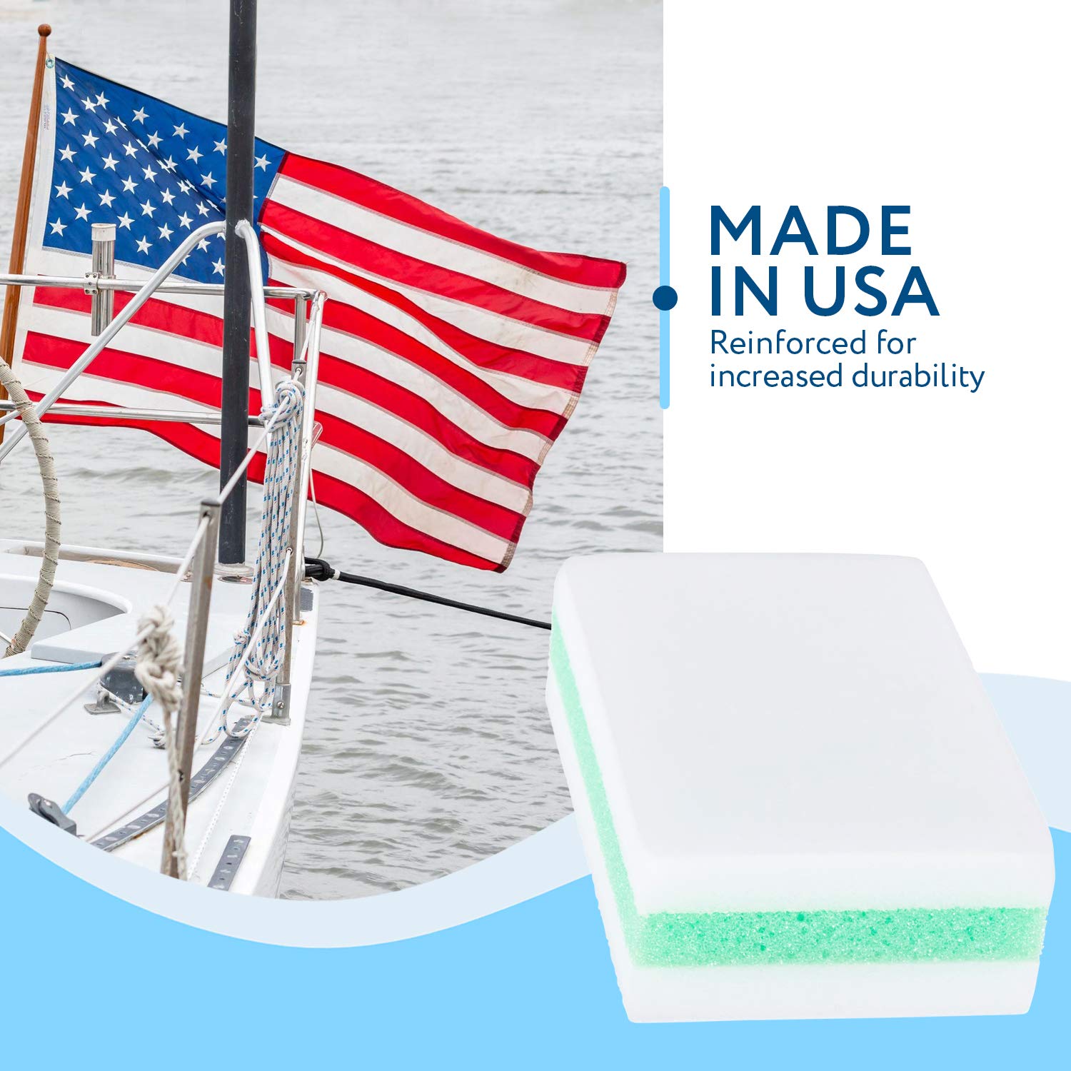 IMPRESA Boat Scuff Eraser 4 Pack - XL Boat Cleaner - Made in USA- Effectively Cleans Marks & Dirt from Fiberglass, Aluminium, Gelcoat, Plastic & Metal - Marine Vessel Products Boat Scuff Accessories