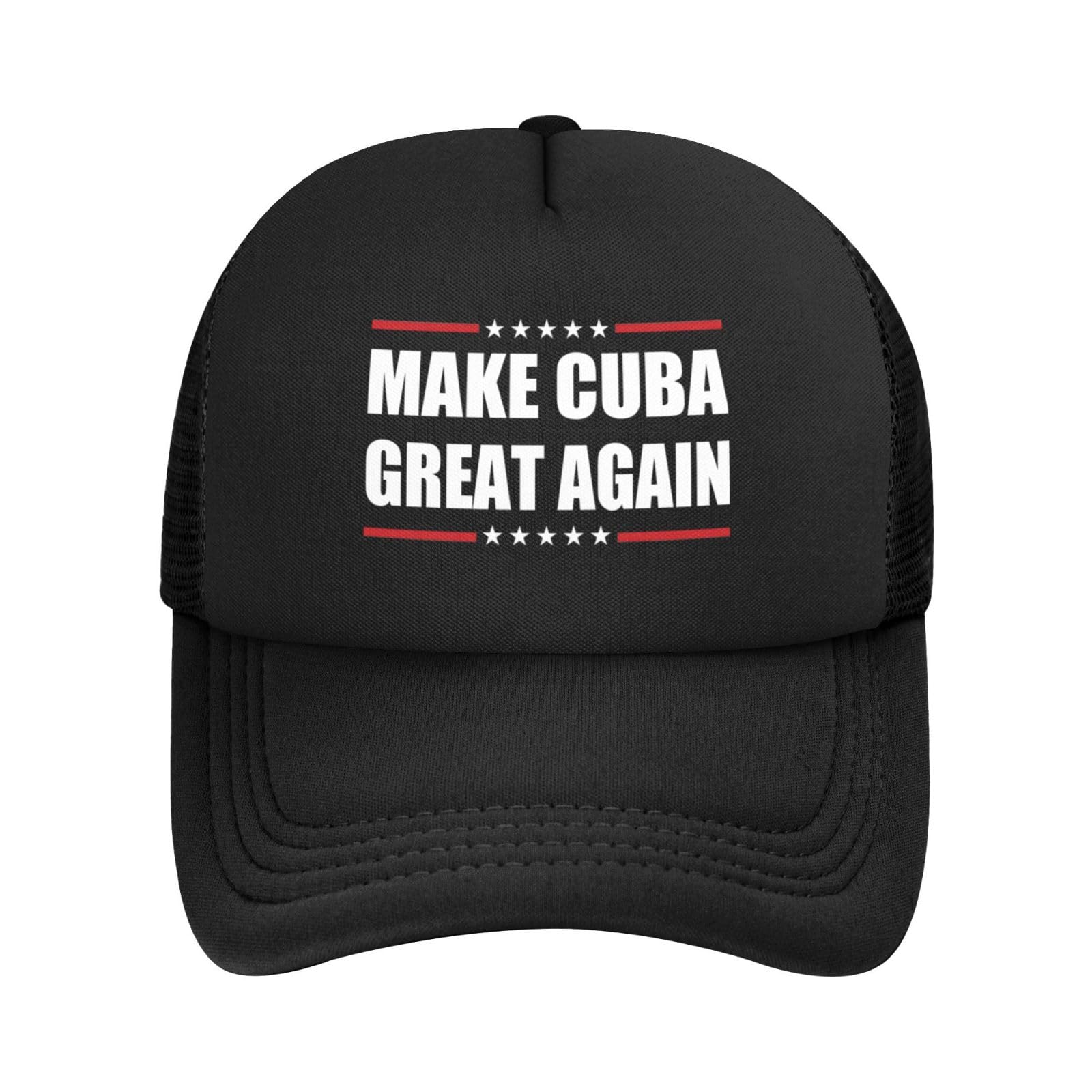 Men Hat Make Cuba Great Again Mesh Trucker Hat Baseball Cap Women Cowboy Hats Adjustable Golf Dad Hats Black -8