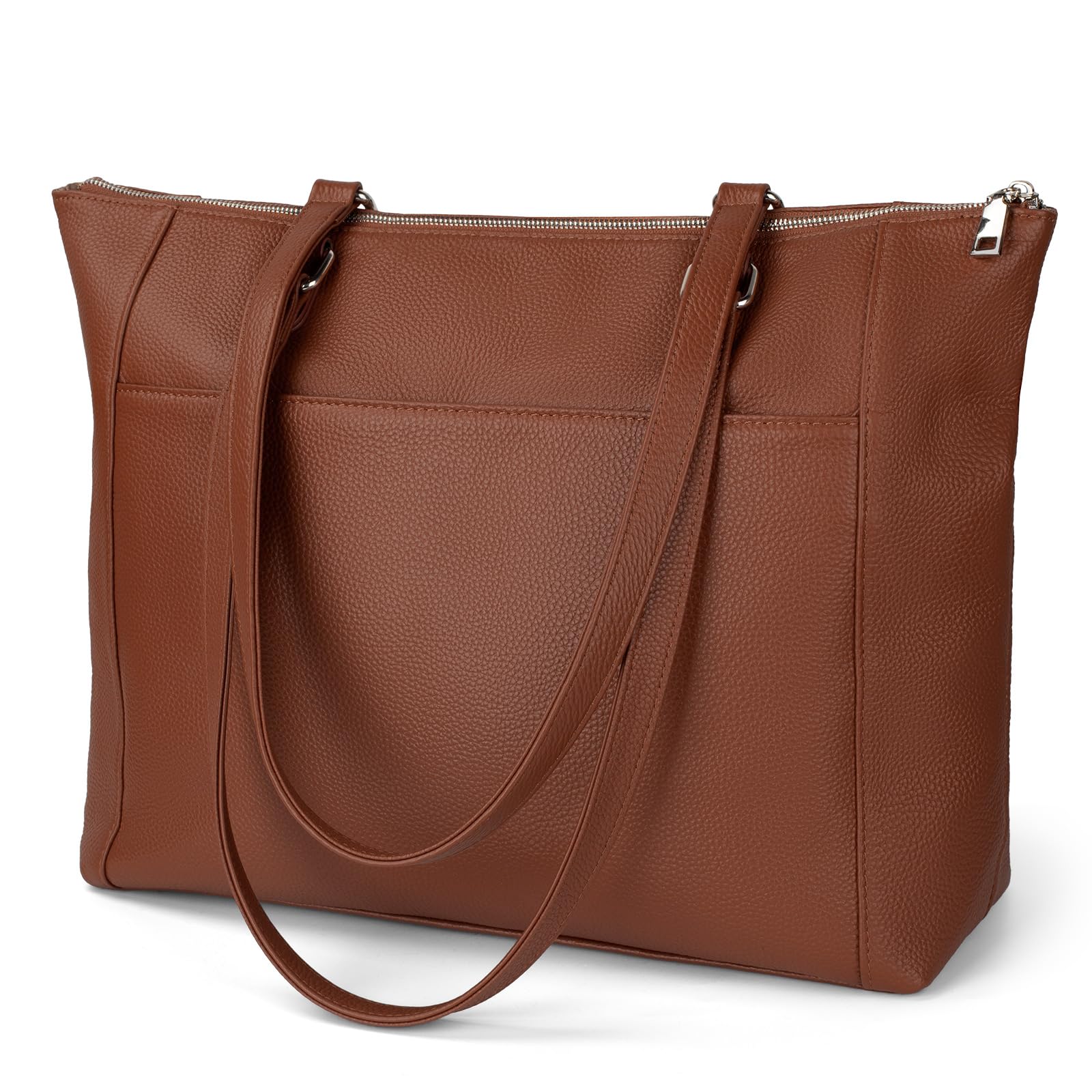 befen Genuine Leather Tote Bag for Women for Work, Brown Large Tote Purse, Women's Large Soft Leather Handbags and Shoulder Bags Satchel Handbags with Top Handles for Work Travel