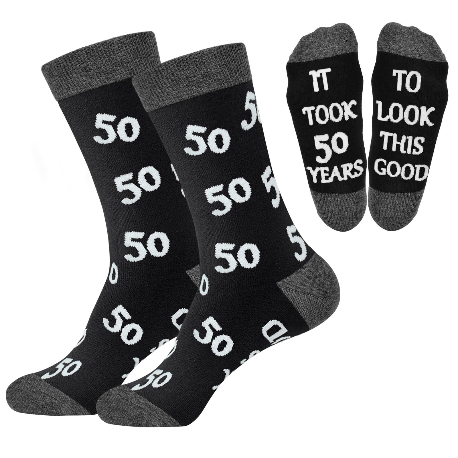 50th Birthday Gifts For Him, Mens 50th Birthday Decorations, Cool Gifts For 50 Year Old Man,Best Gifts 50th Birthday, Mens 50th Birthday Gift Ideas, Funny Crews Black Cotton Socks