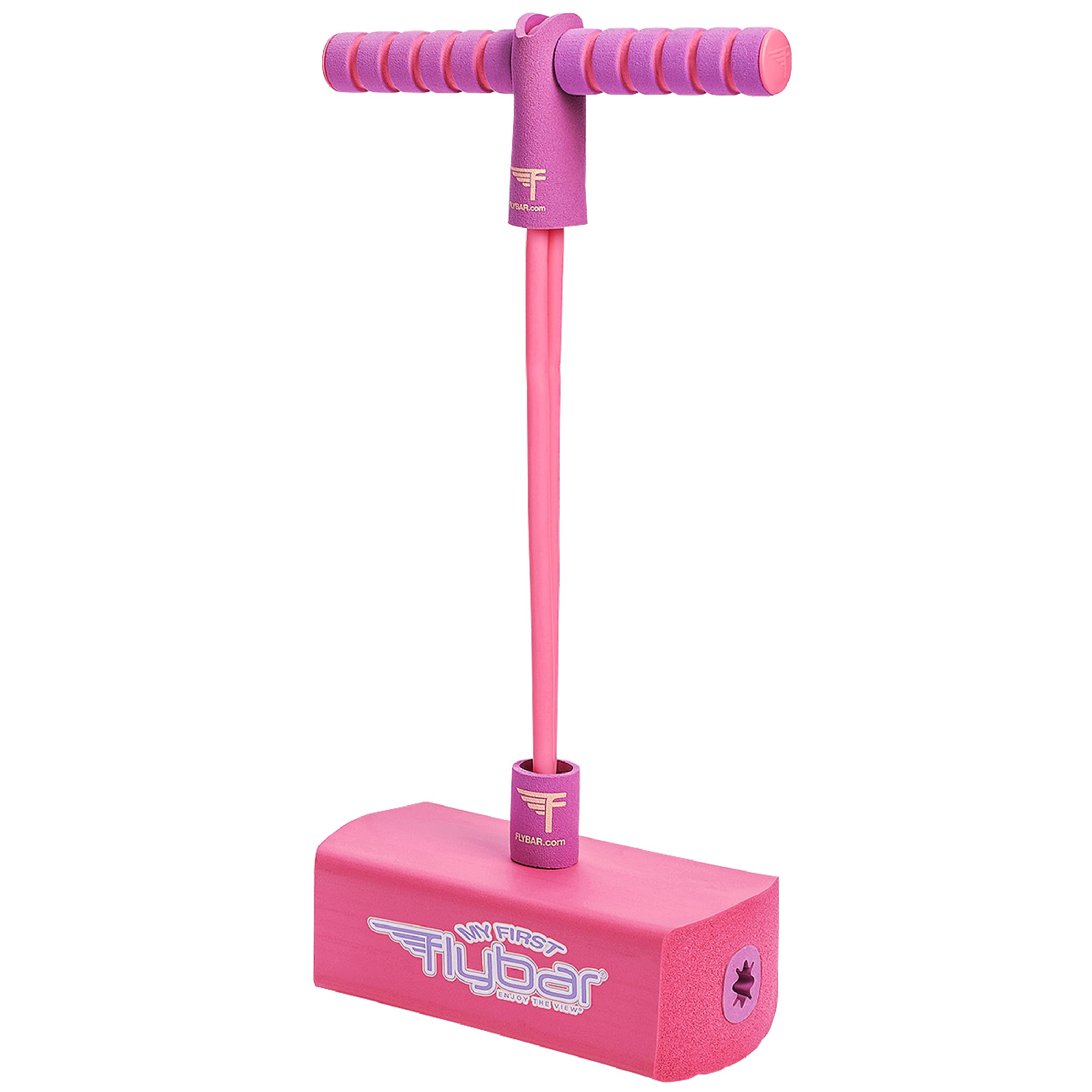 Flybar My First Foam Pogo Jumper for Kids Fun and Safe Pogo Stick for Toddlers, Durable Foam and Bungee Jumper for Ages 3 and up, Supports up to 250lbs (Pink)