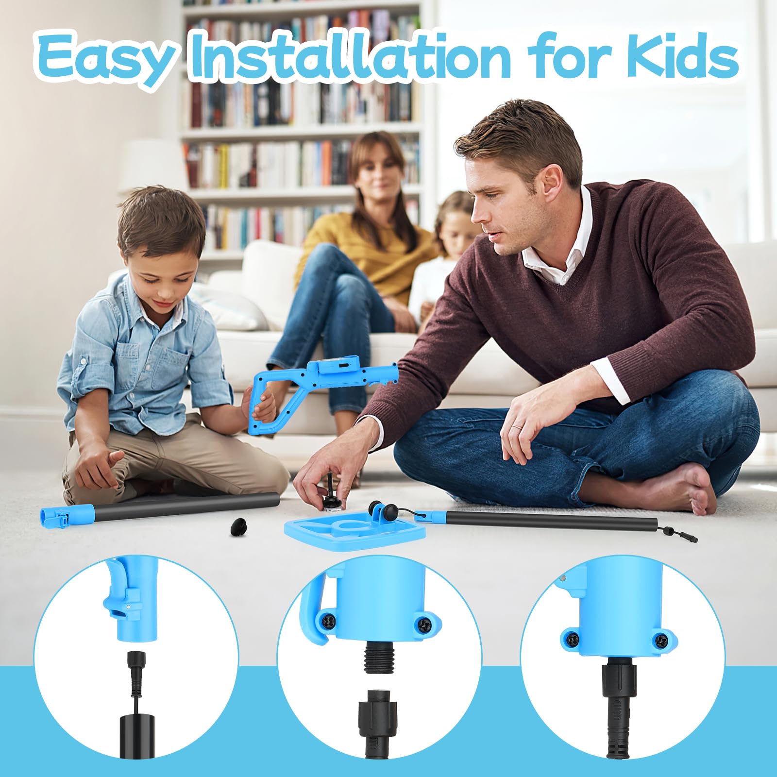 OMMO Metal Detector, Rechargeable Built-in Battery Kids Metal Detector with Funny LCD Display, Adjustable Metal Detectors for Kids with IP67 Waterproof 6.5” Search Coil for Exploring Outdoor