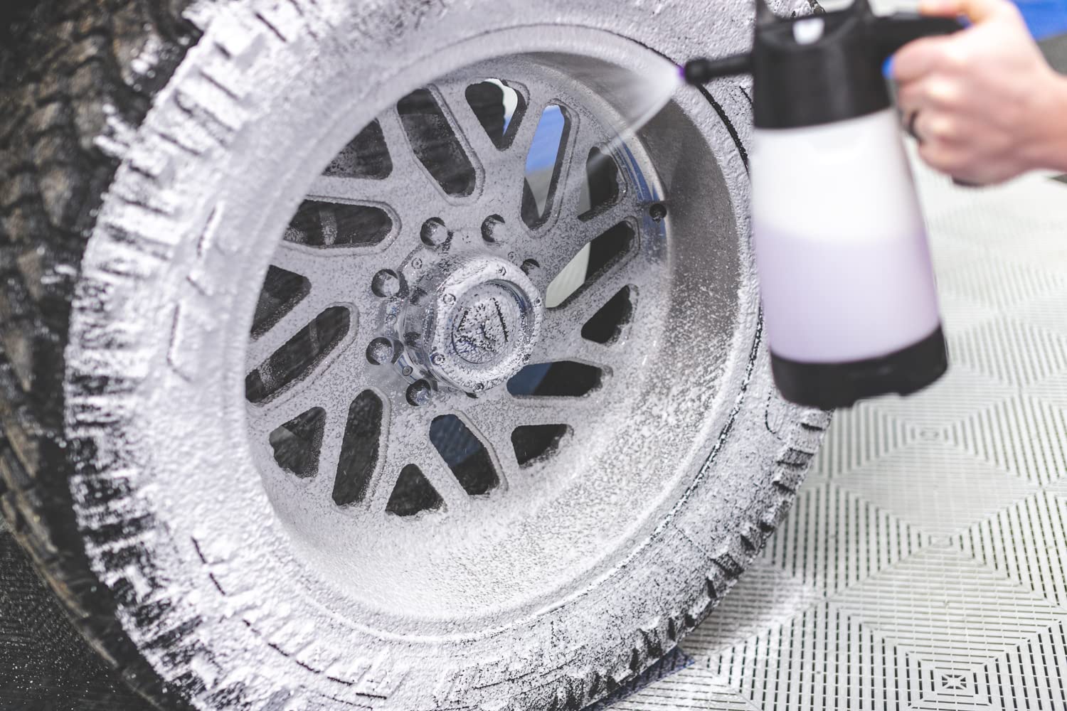 Goizper Group iK Sprayers - Foam Pro 2+ (Plus) Sprayer - Pump Spray Foamer with Schrader Valve - Professional Car Wash & Detailing, Dry/Wet Foam, Pressure Release Safety Valve, PVC Hoses (1.25 Liters)