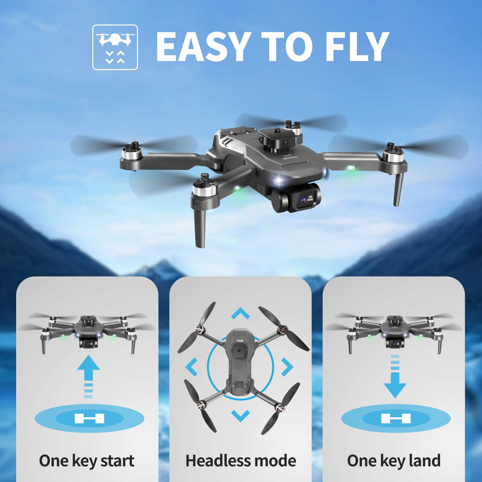 Drone with Camera for Adults, 1080P HD Foldable FPV Remote Control Quadcopter, 3D Flips, 2 Batteries, Altitude Hold, Toys Gifts for Kids and Adults with Carrying Case